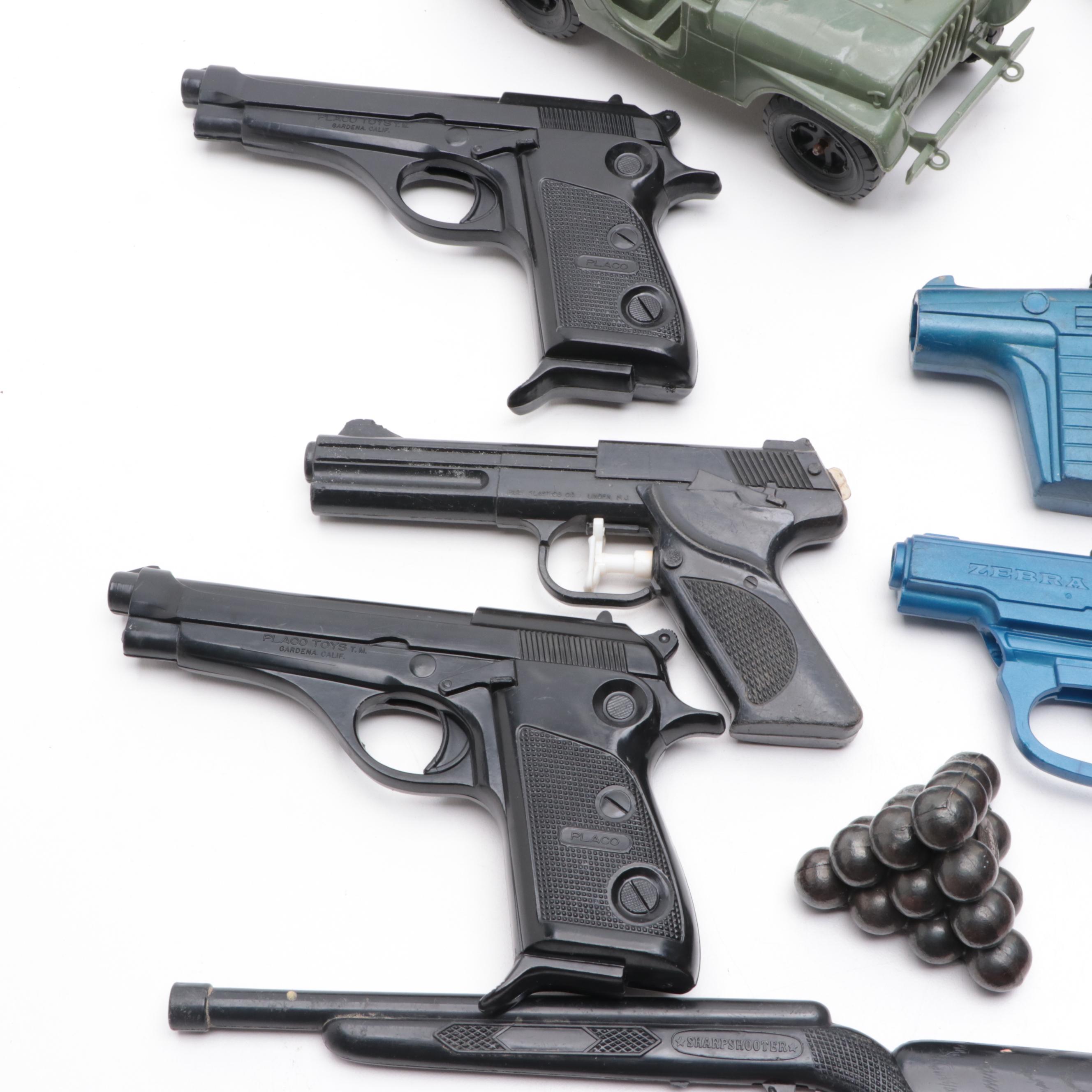 Placo, Ideal with Other Plastic Toy Guns, Soldiers, Knives and More