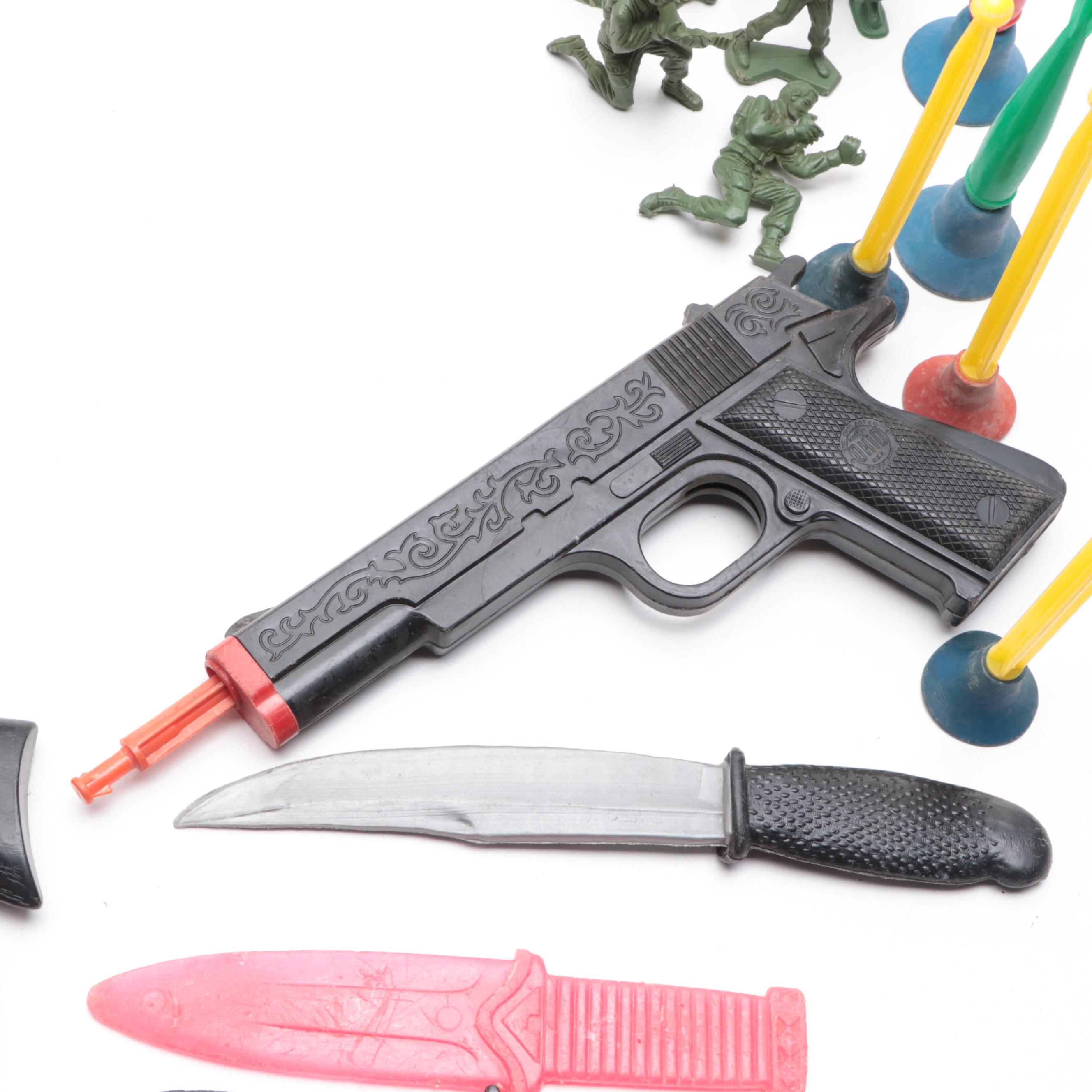 Placo, Ideal with Other Plastic Toy Guns, Soldiers, Knives and More
