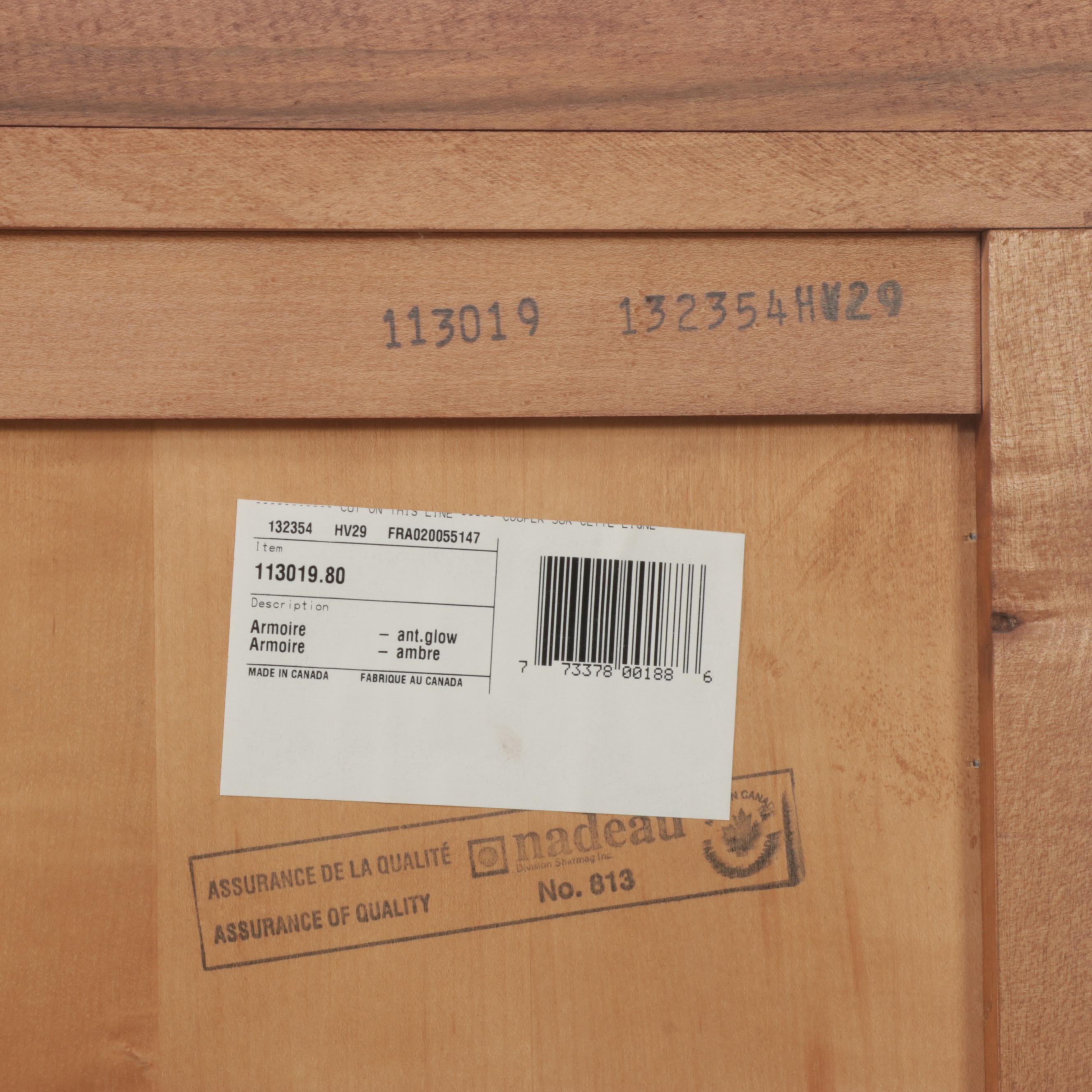 Nadeau Canada Shaker Style Maple Armoire