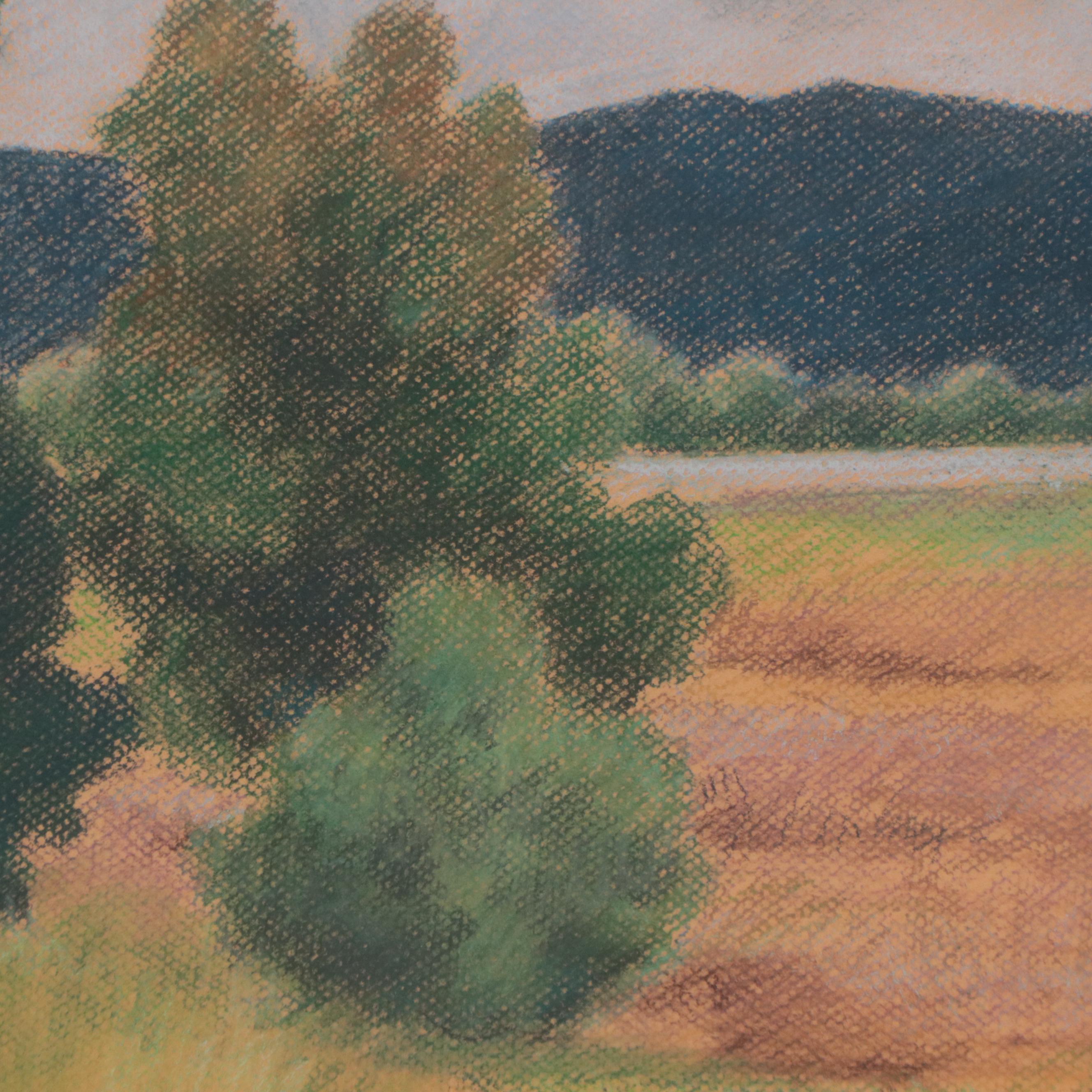 Alpine Landscape Chalk Pastel Drawing