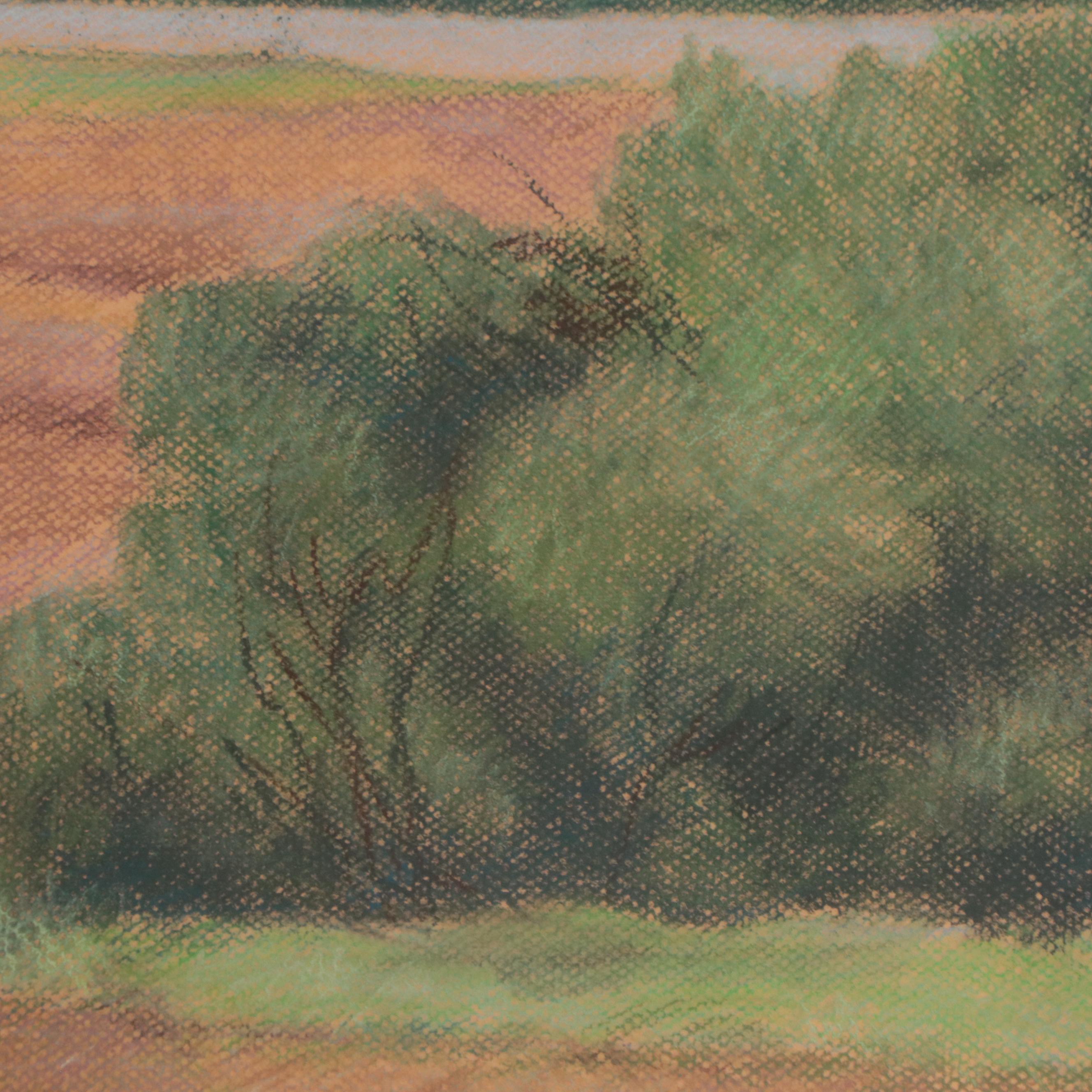Alpine Landscape Chalk Pastel Drawing