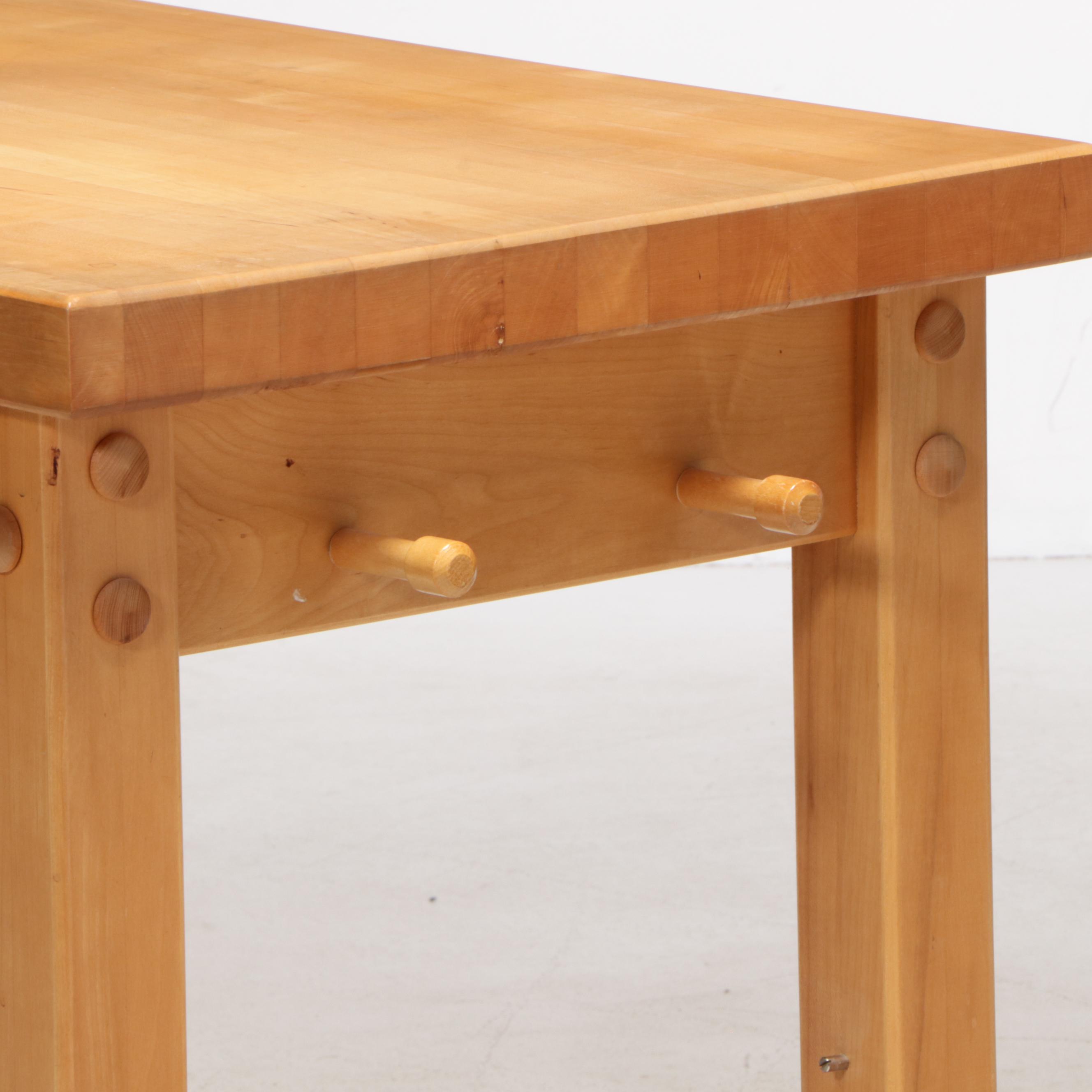 Le Gourmand Maple Butcher Block Rolling Kitchen Island