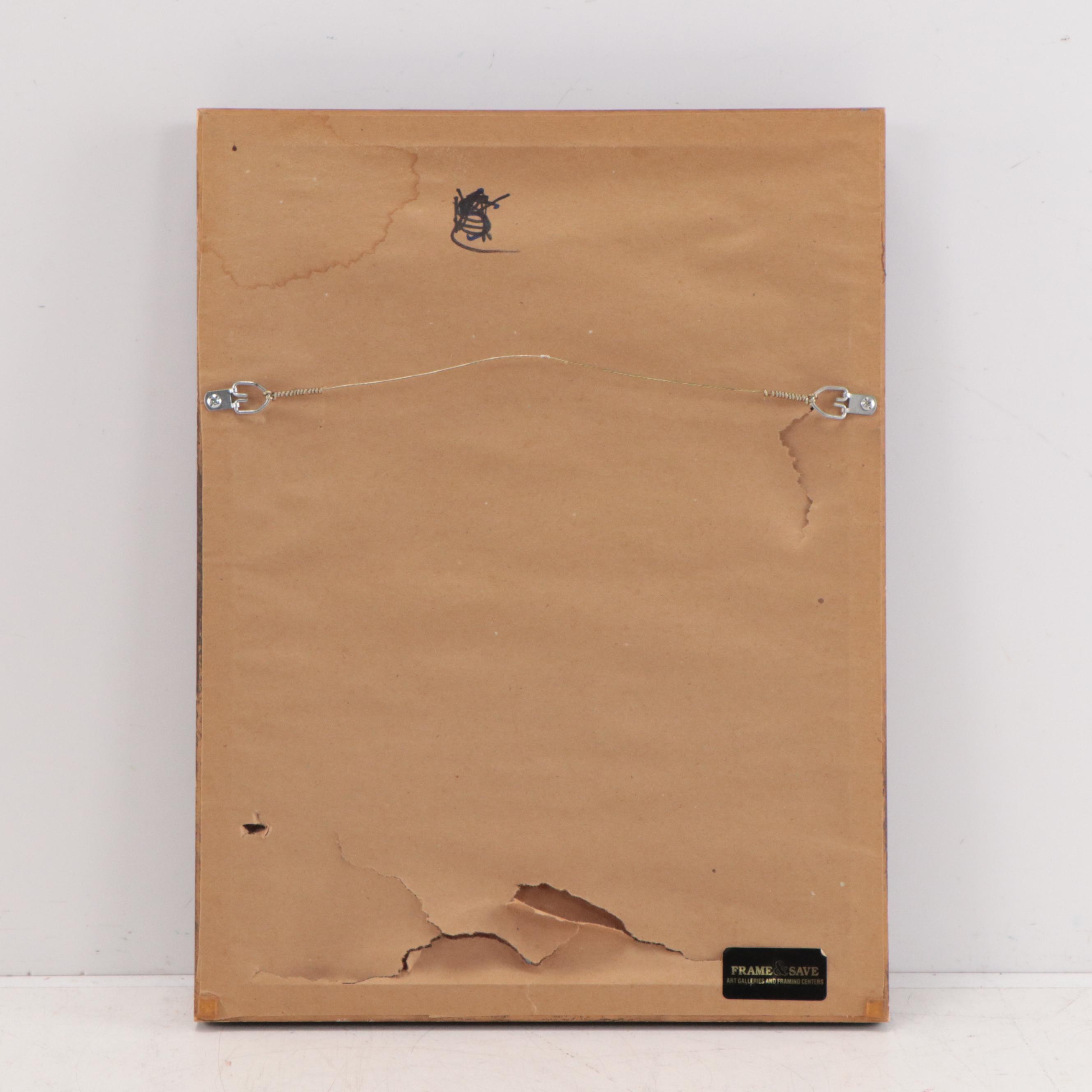 F. Huwel Oil Portrait Painting, 1957