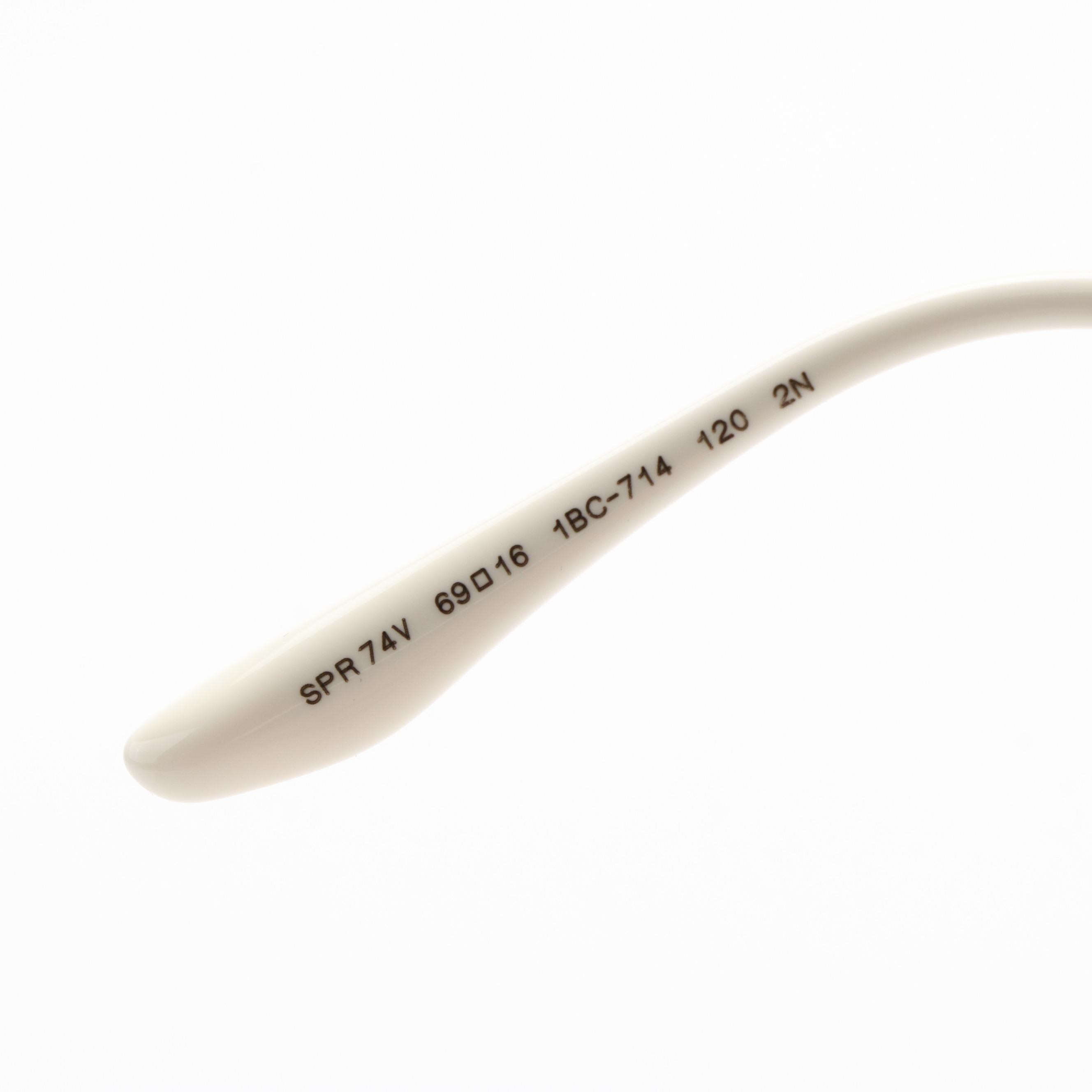 Prada SPR74V Oversized Silver Butterfly Sunglasses with Case and Box