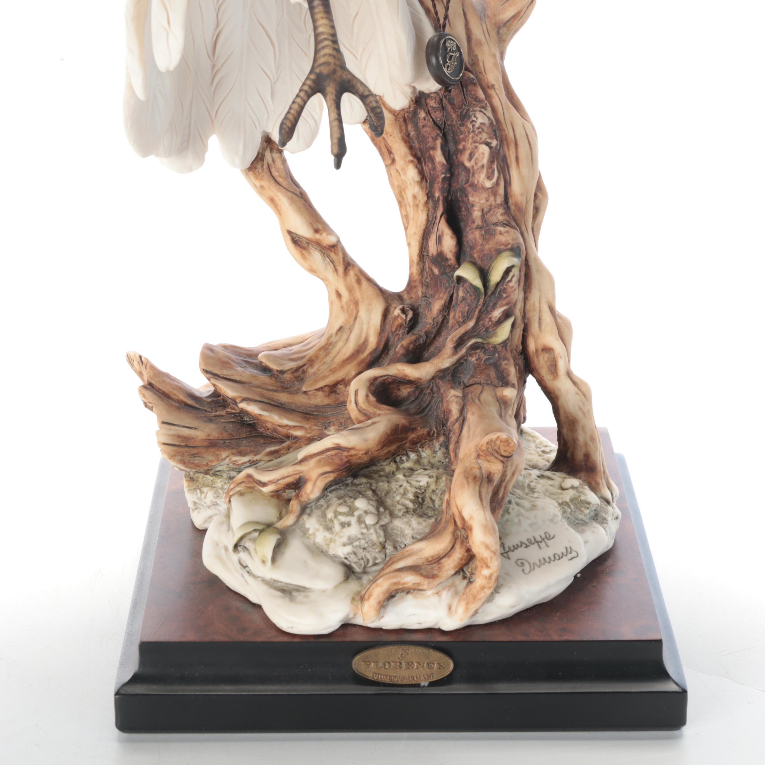 Giuseppe Armani Florence Ceramic "White Hawk" Sculpture