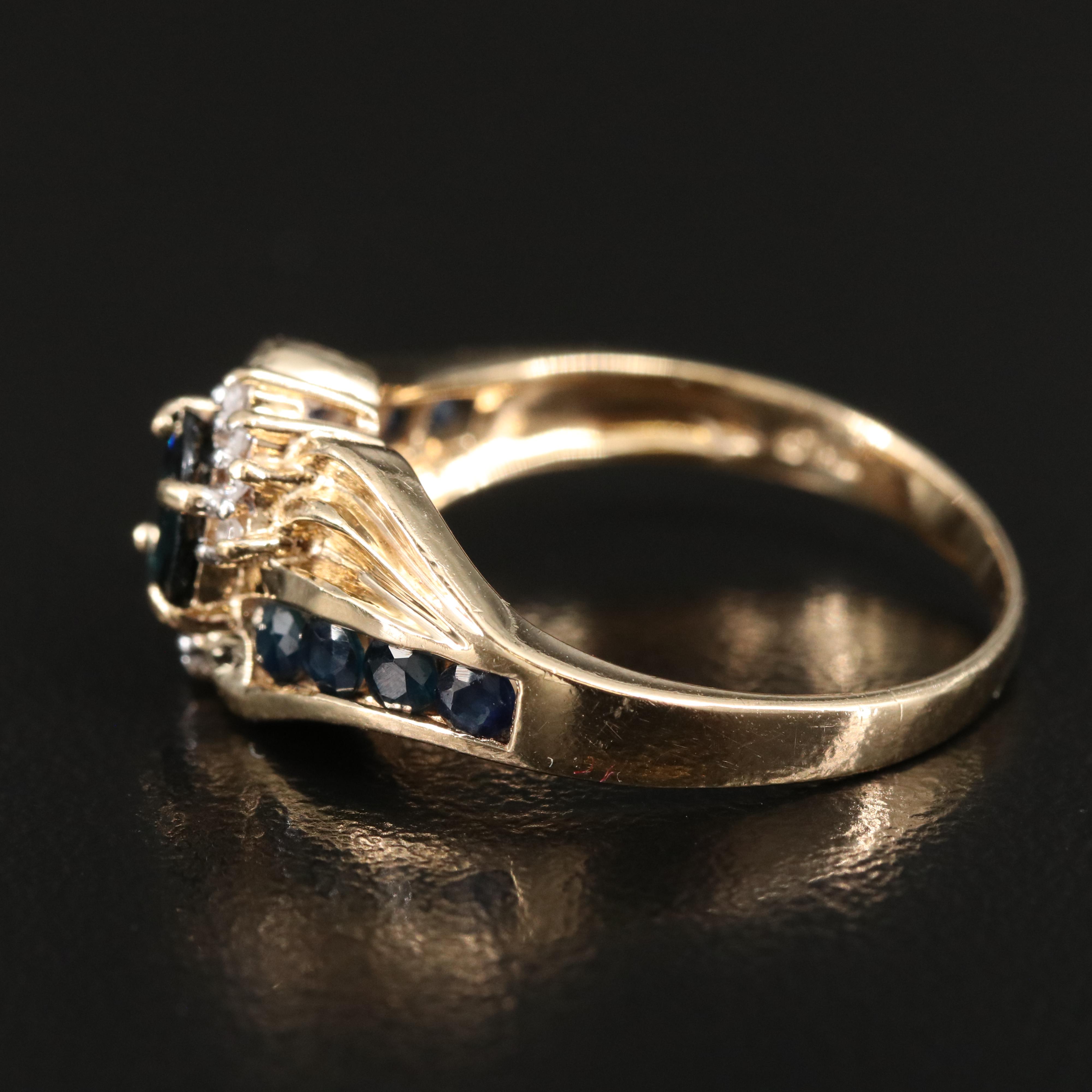 10K Sapphire and Diamond Ring