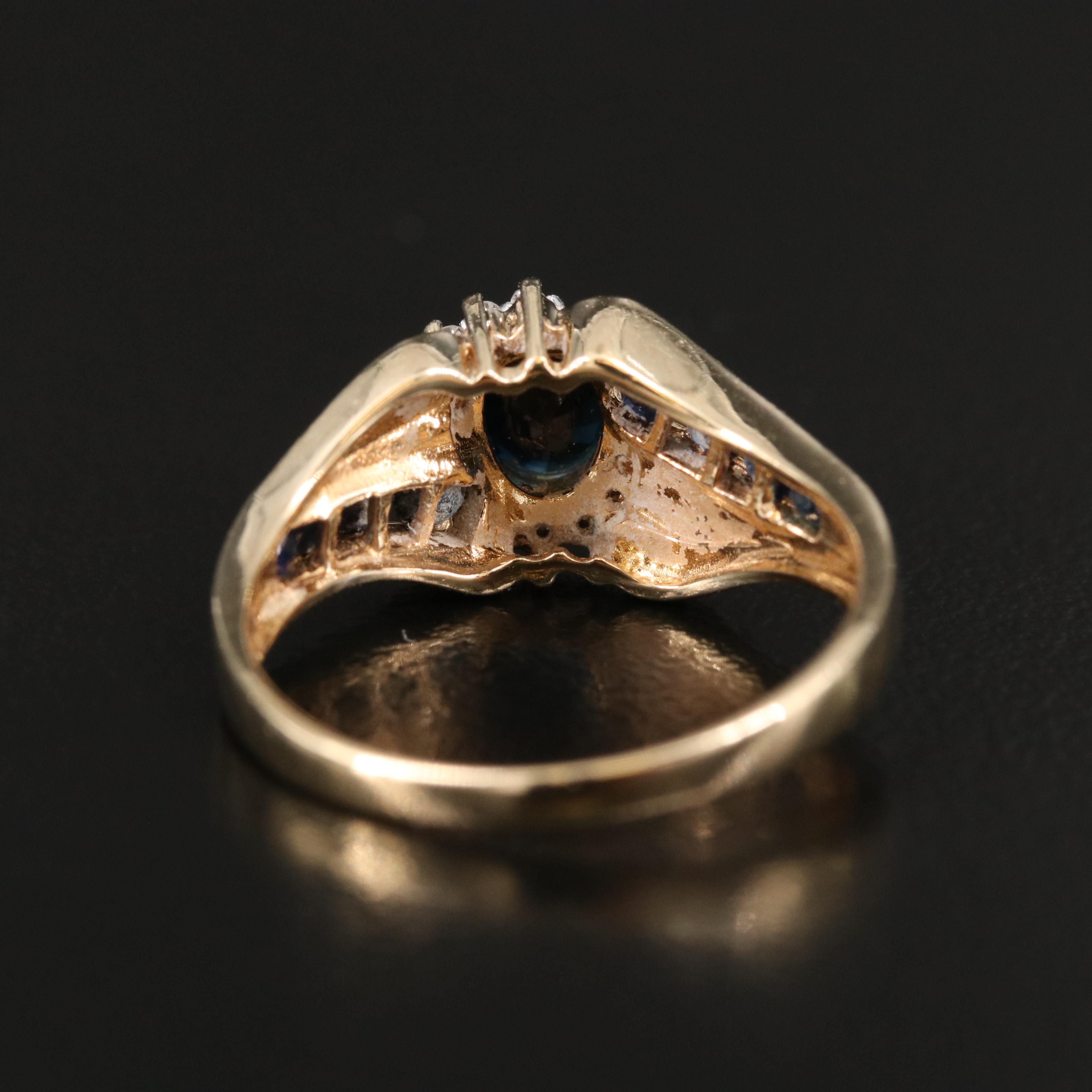 10K Sapphire and Diamond Ring