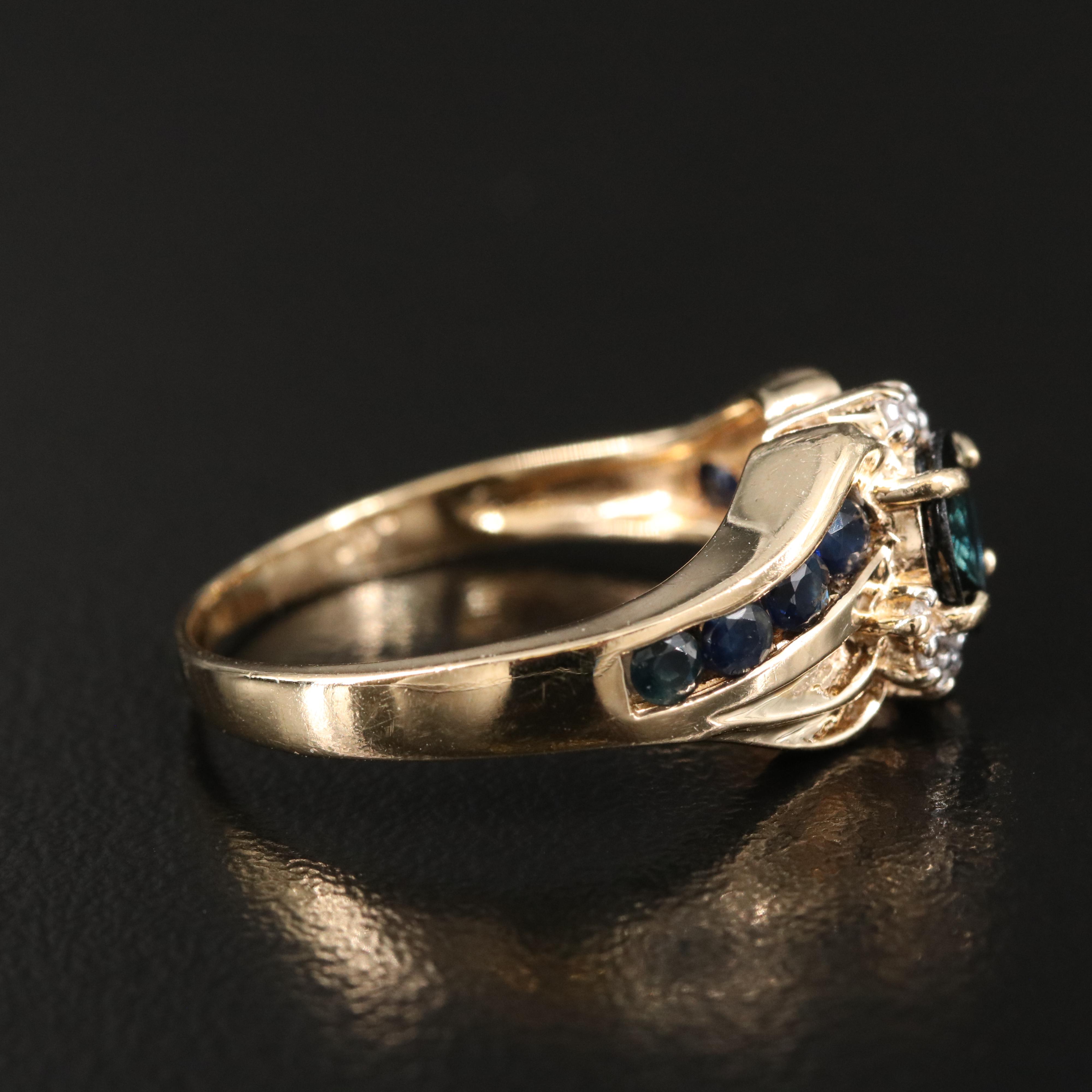10K Sapphire and Diamond Ring