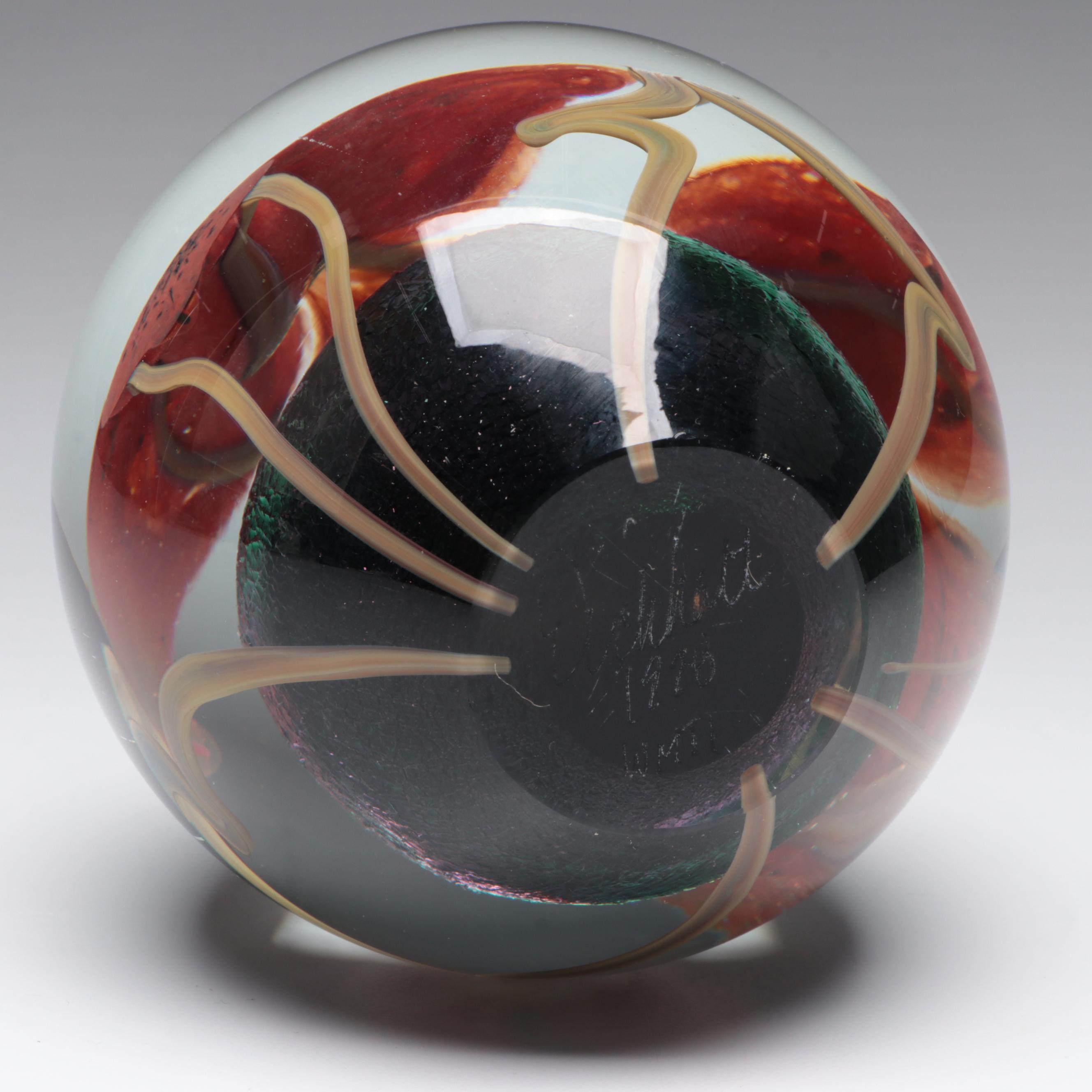 Robert Eickholt Dichroic Glass Paperweight, 1998