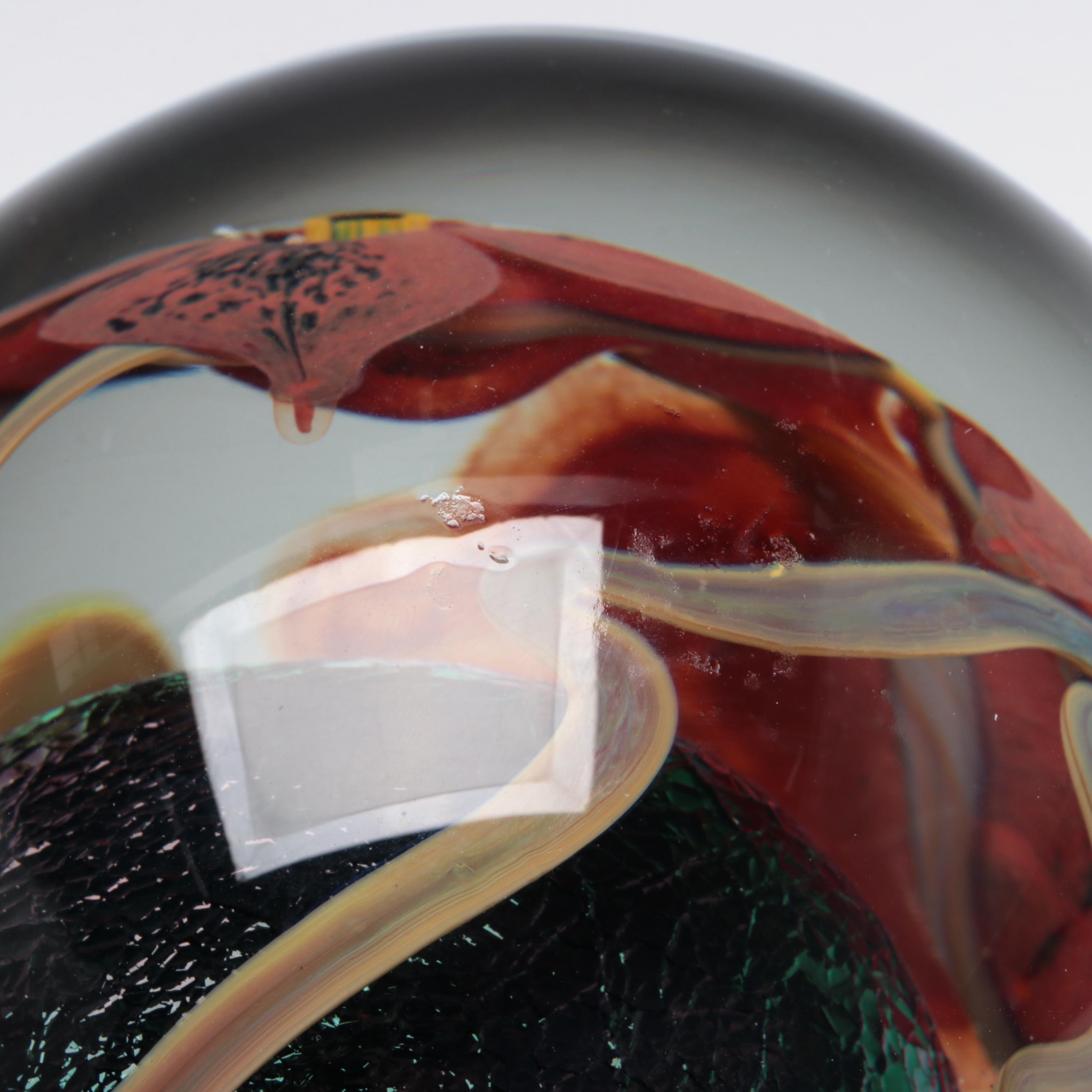 Robert Eickholt Dichroic Glass Paperweight, 1998