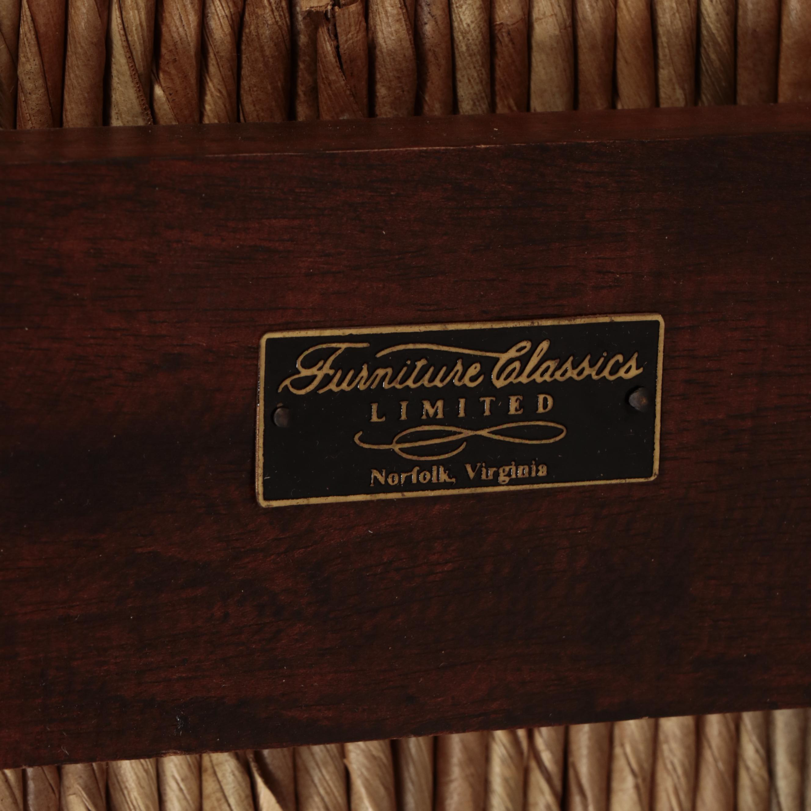 Furniture Classics Mahogany-Stained, Bamboo Turned and Rush Upholstered ...