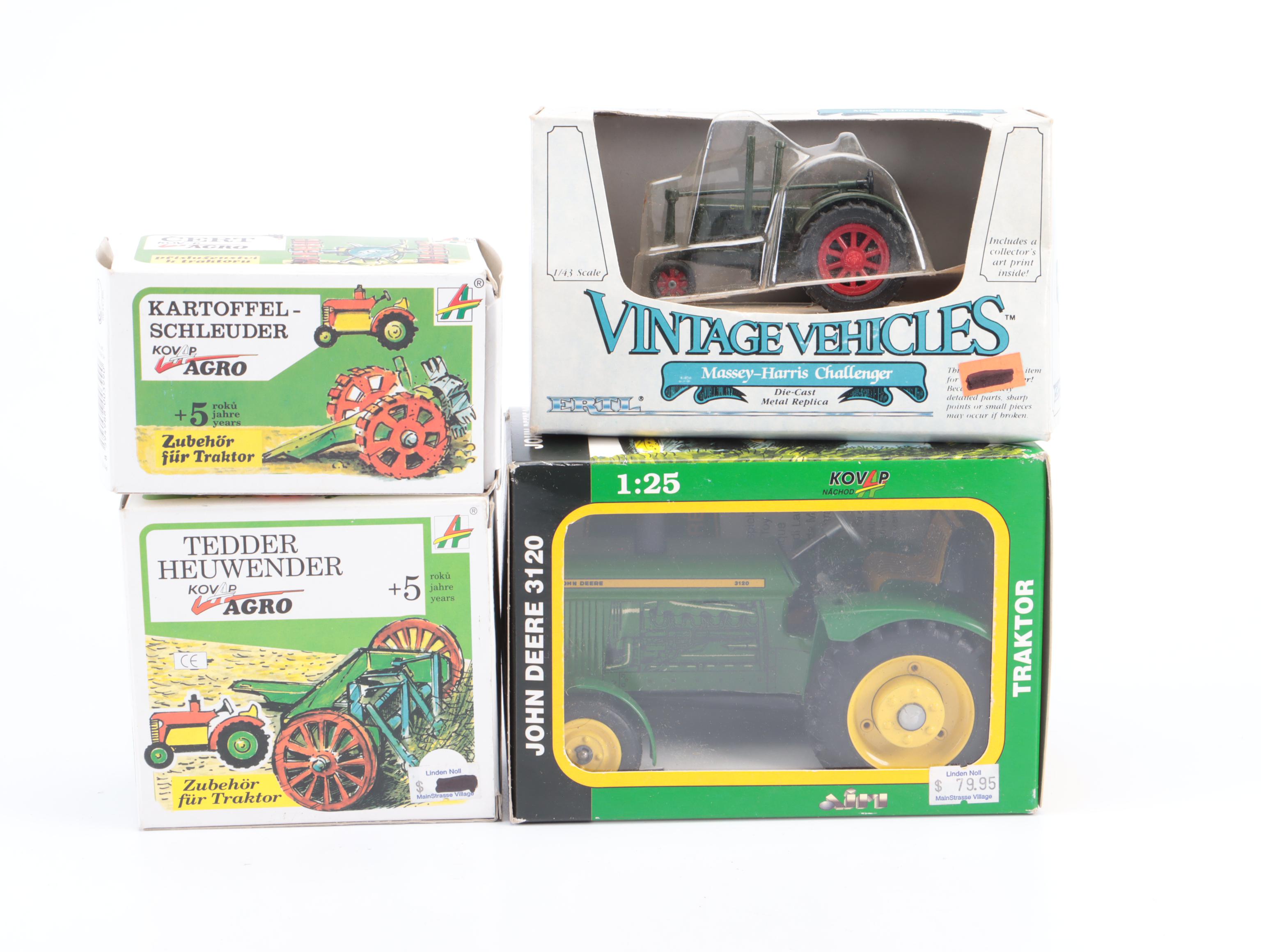 Ertl John Deere Tractor With Resin and Plastic Barn Animals, More