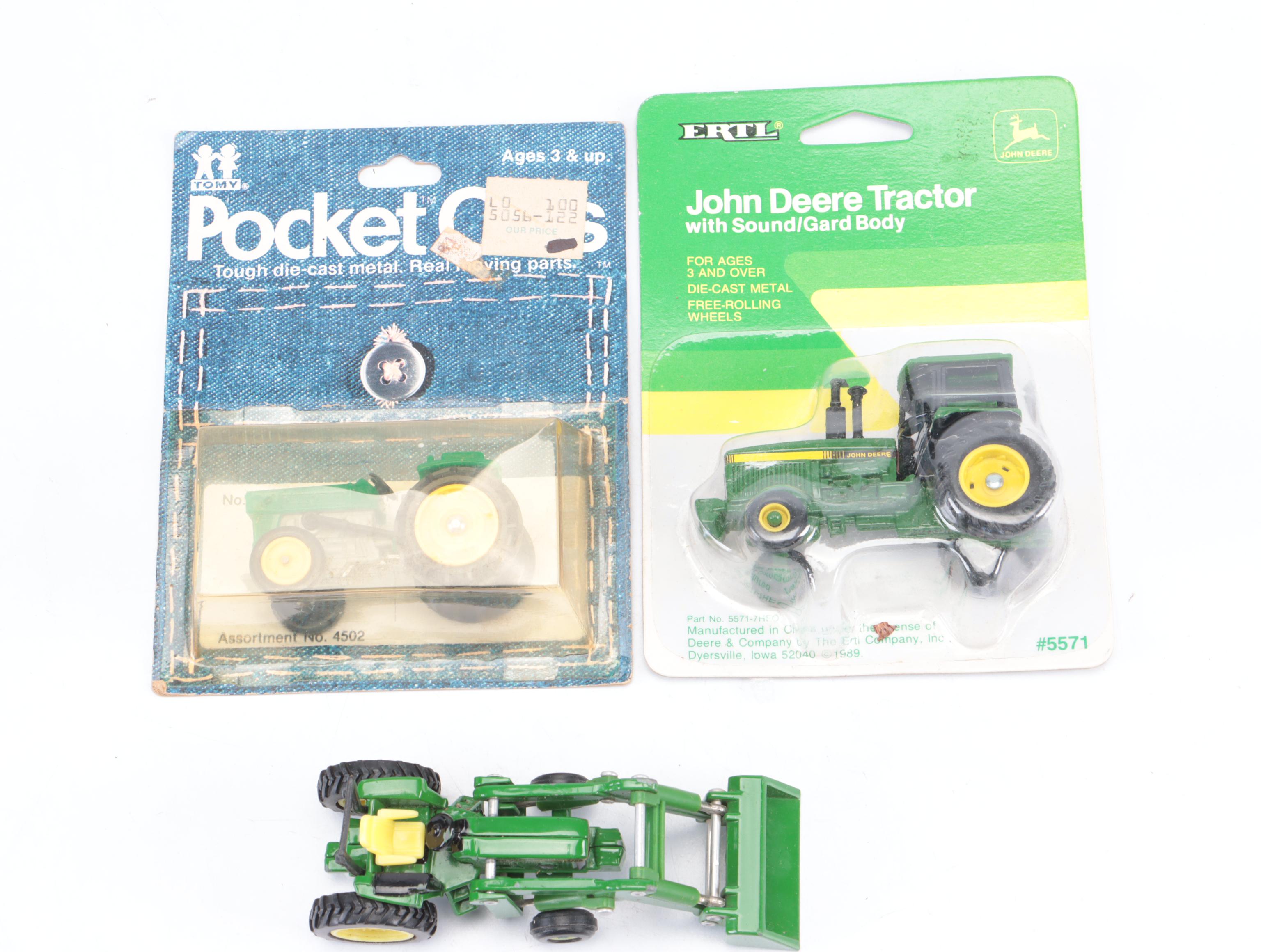 Ertl John Deere Tractor With Resin and Plastic Barn Animals, More