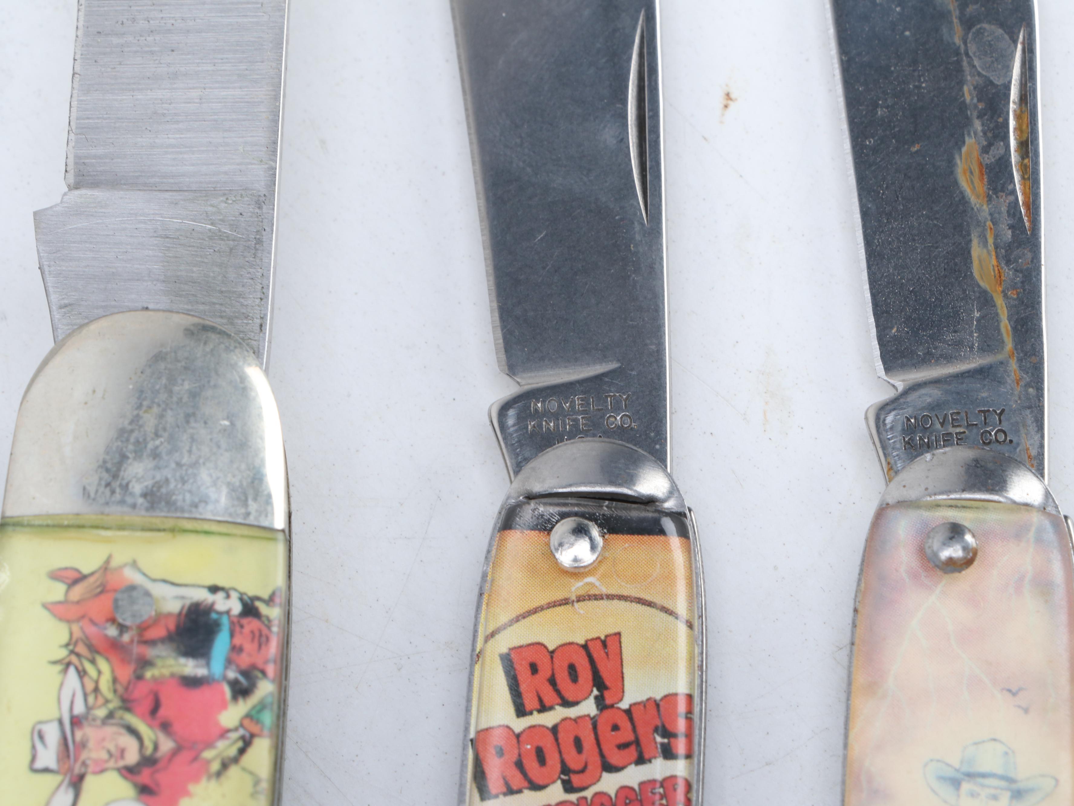 Novelty Knife Co. "Roy Rogers and Trigger" with Other Folding Pocket Knives