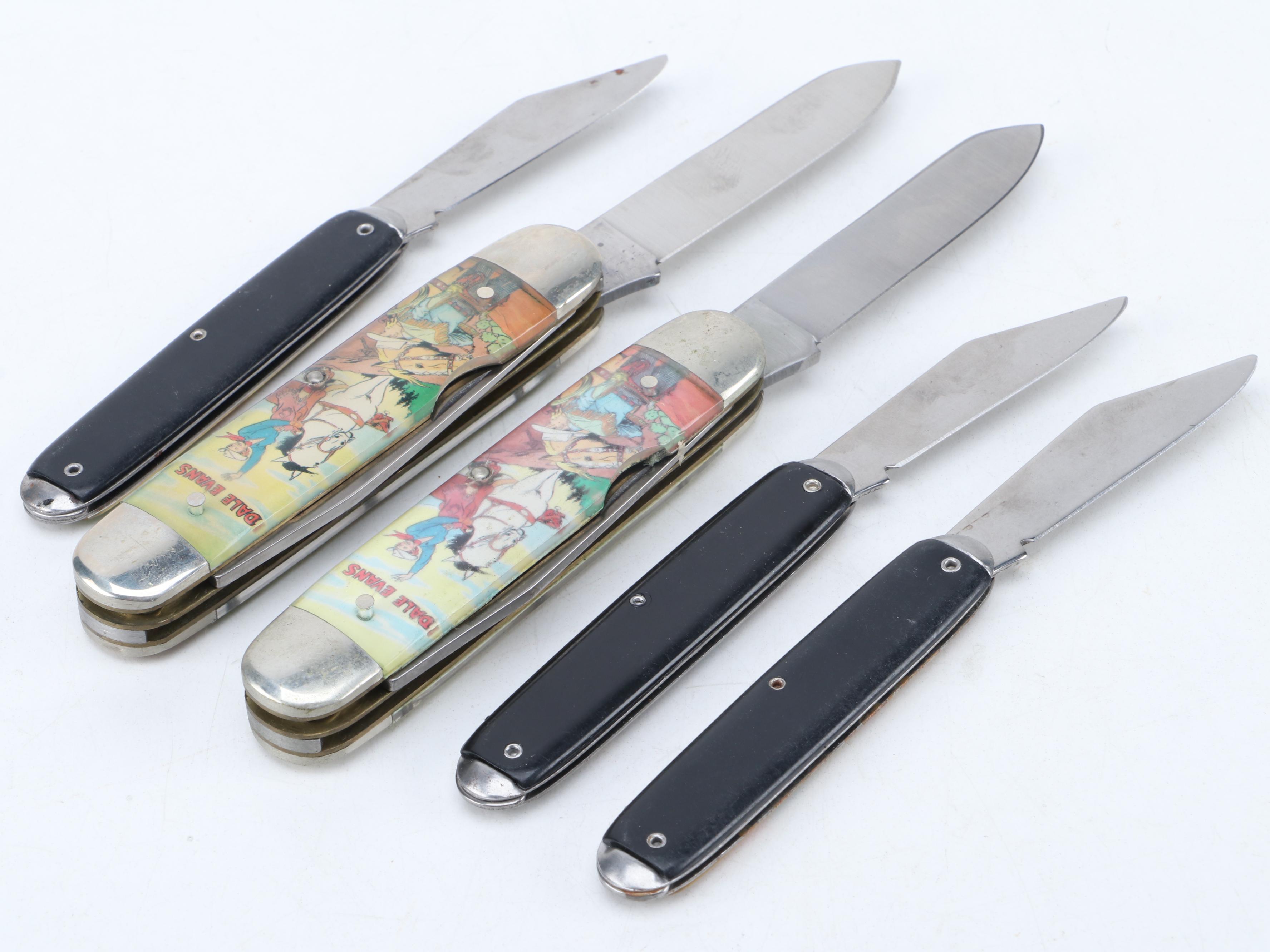 Novelty Knife Co. "Roy Rogers and Trigger" with Other Folding Pocket Knives
