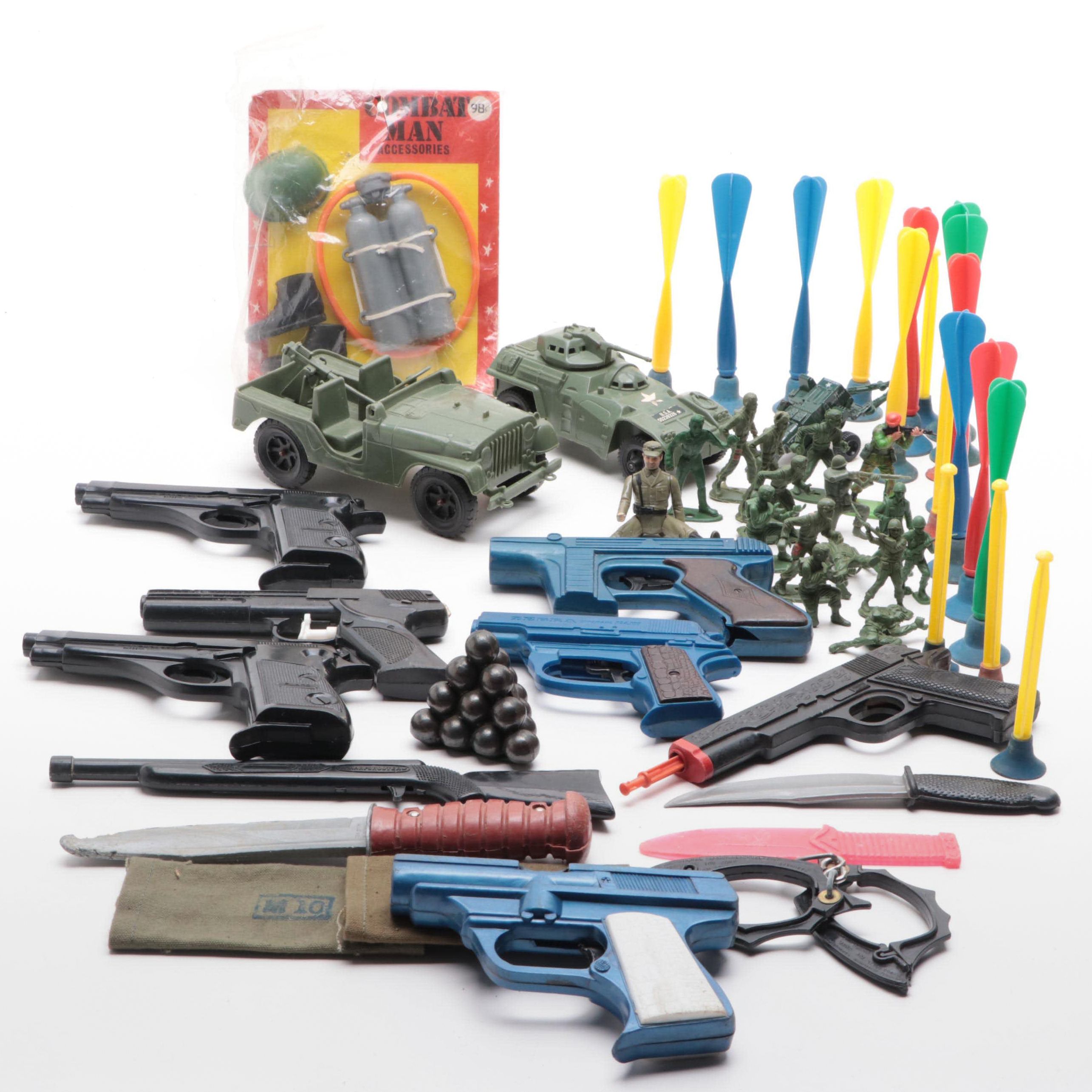 Placo, Ideal with Other Plastic Toy Guns, Soldiers, Knives and More
