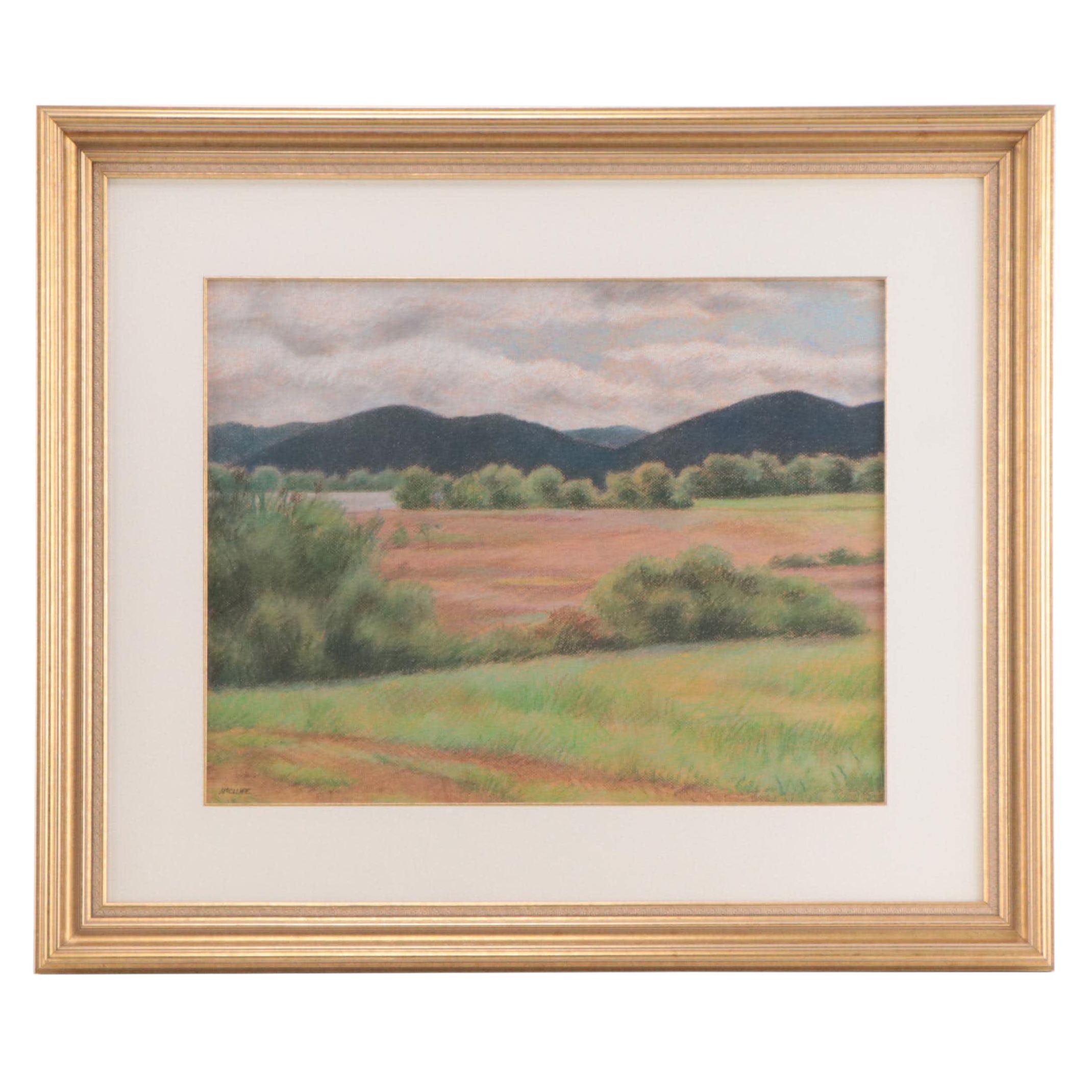 Alpine Landscape Chalk Pastel Drawing