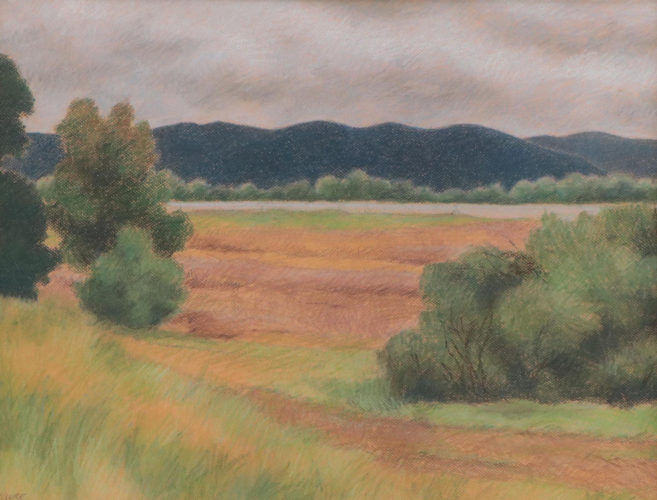 Alpine Landscape Chalk Pastel Drawing