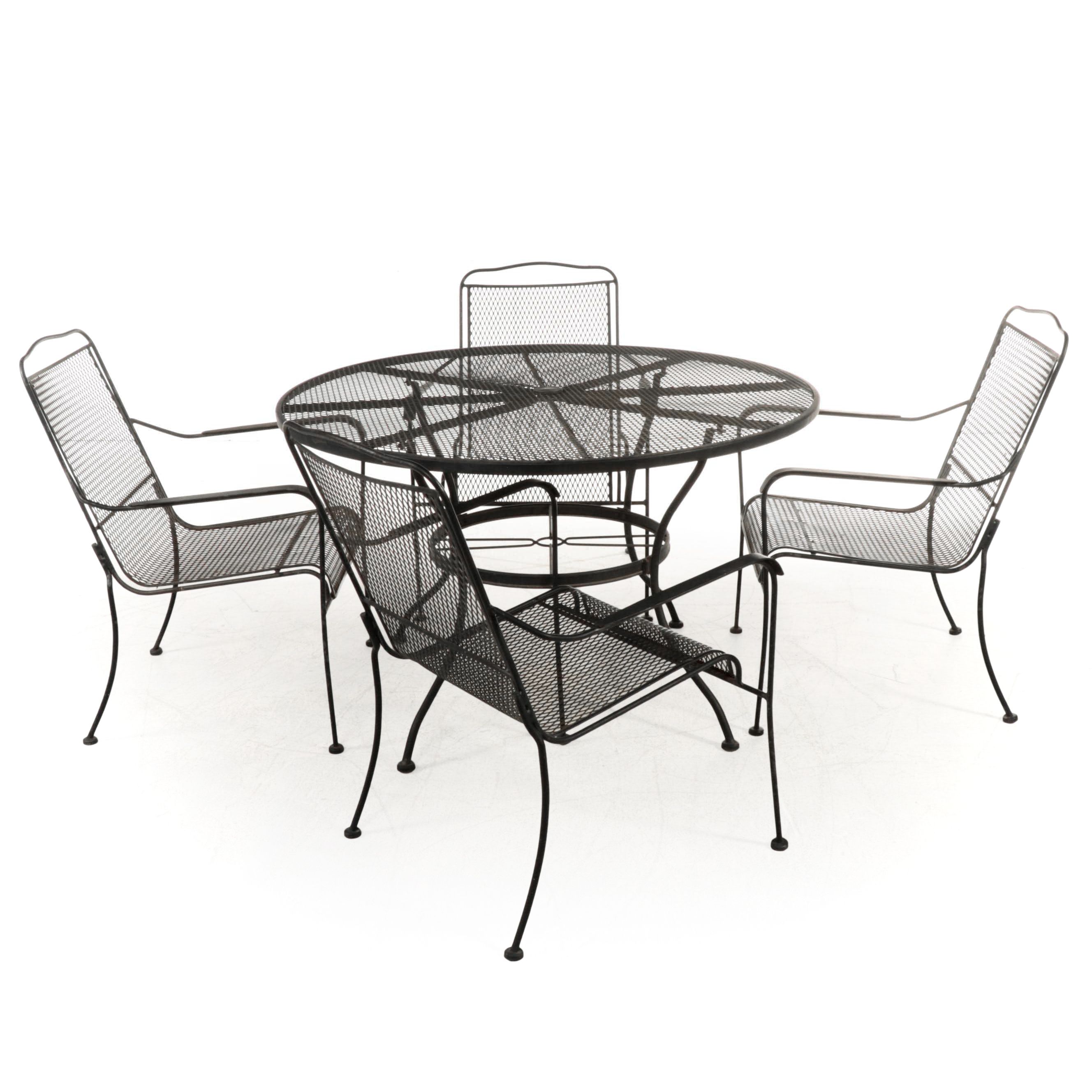 Five-Piece Wrought Iron Patio Dining Set