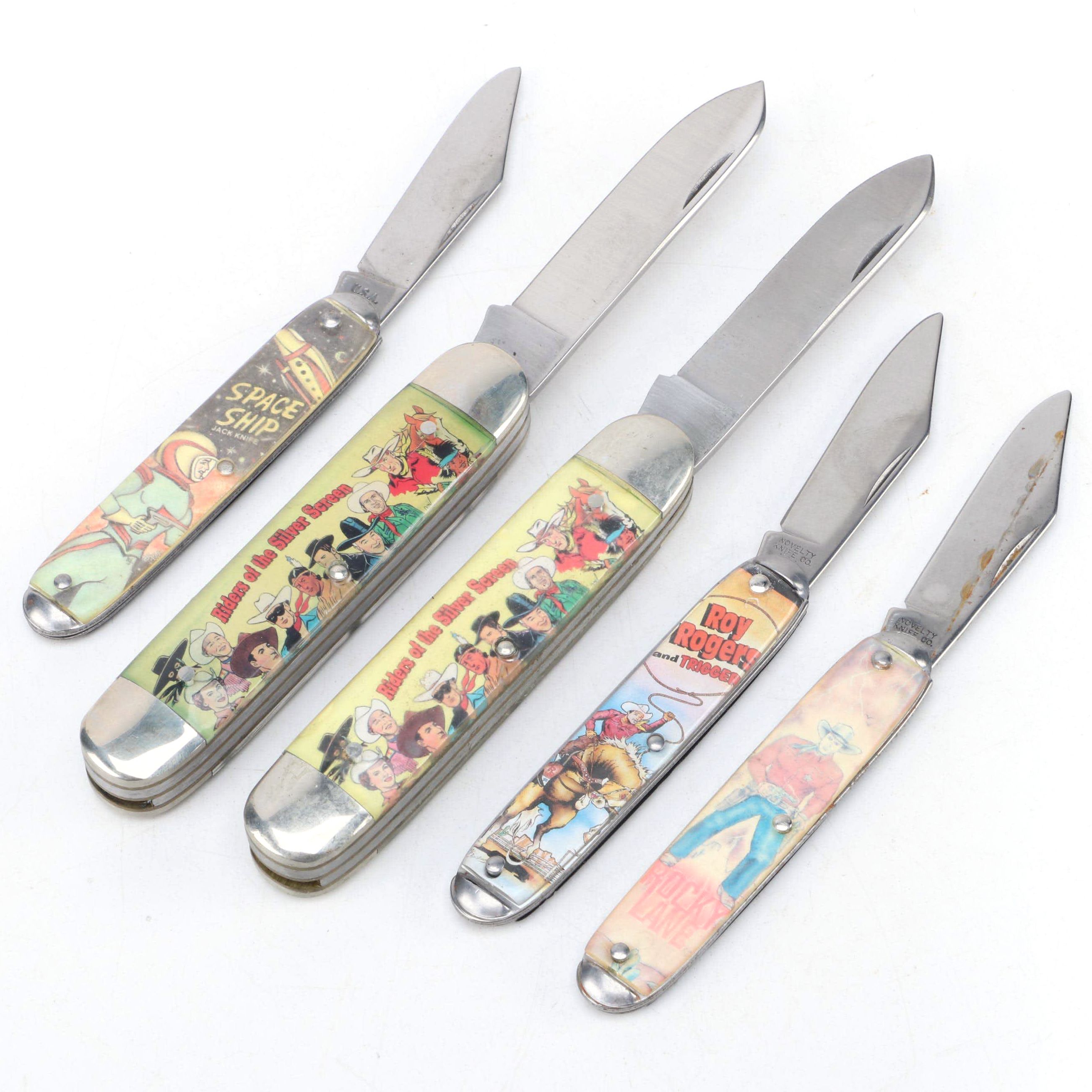 Novelty Knife Co. "Roy Rogers and Trigger" with Other Folding Pocket Knives