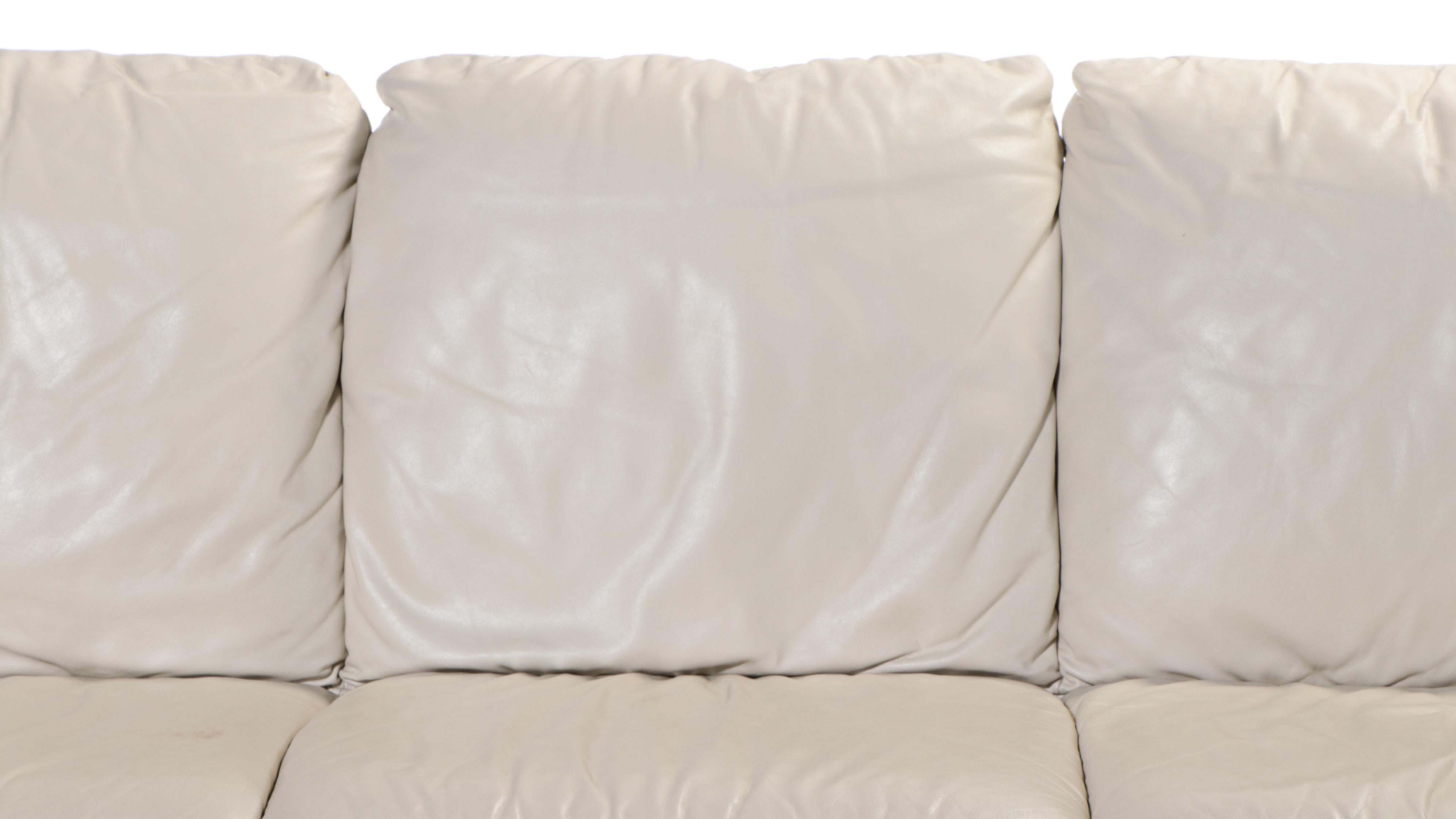 Italian Leather Three-Seat Sofa, Late 20th Century