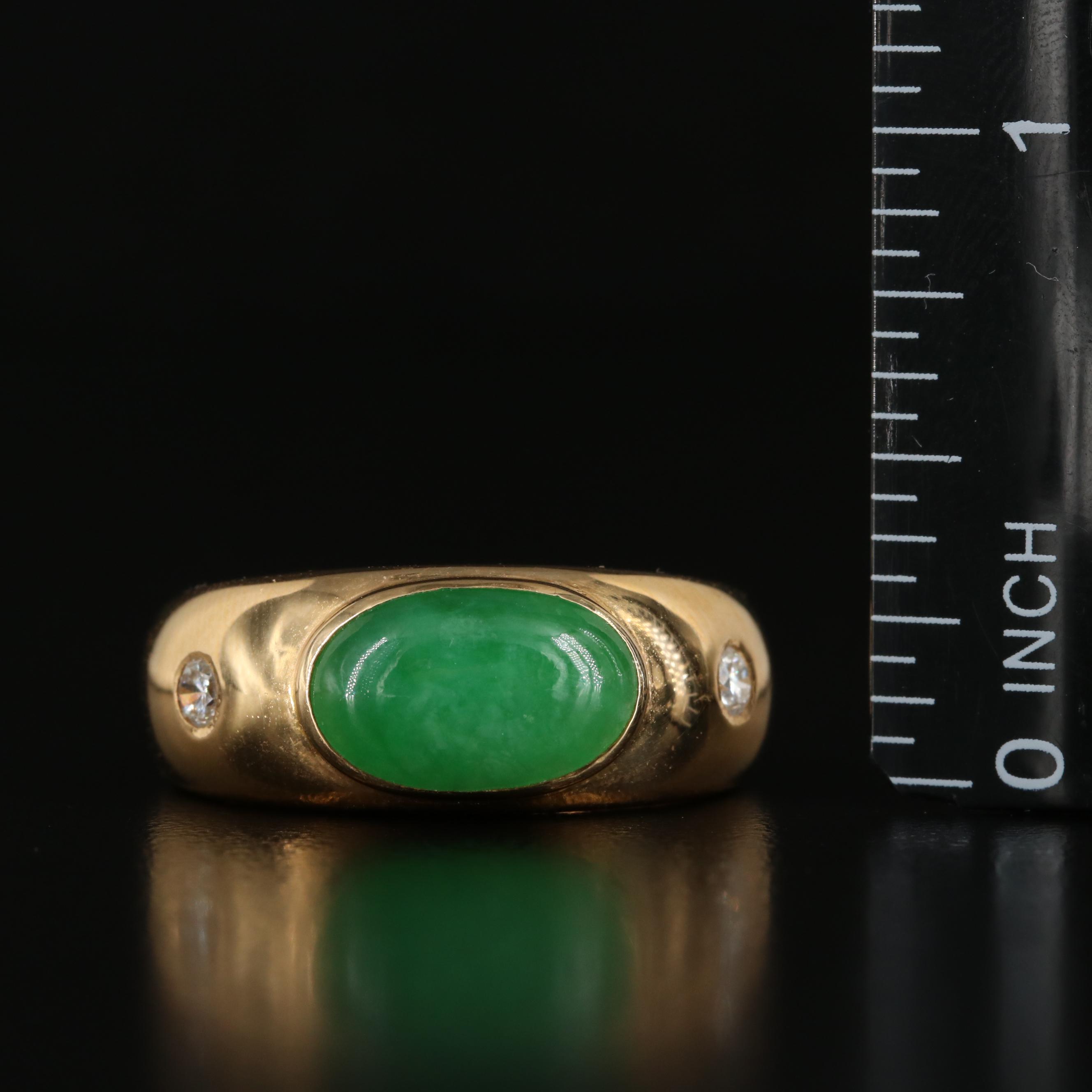 18K Jadeite and Diamond Ring