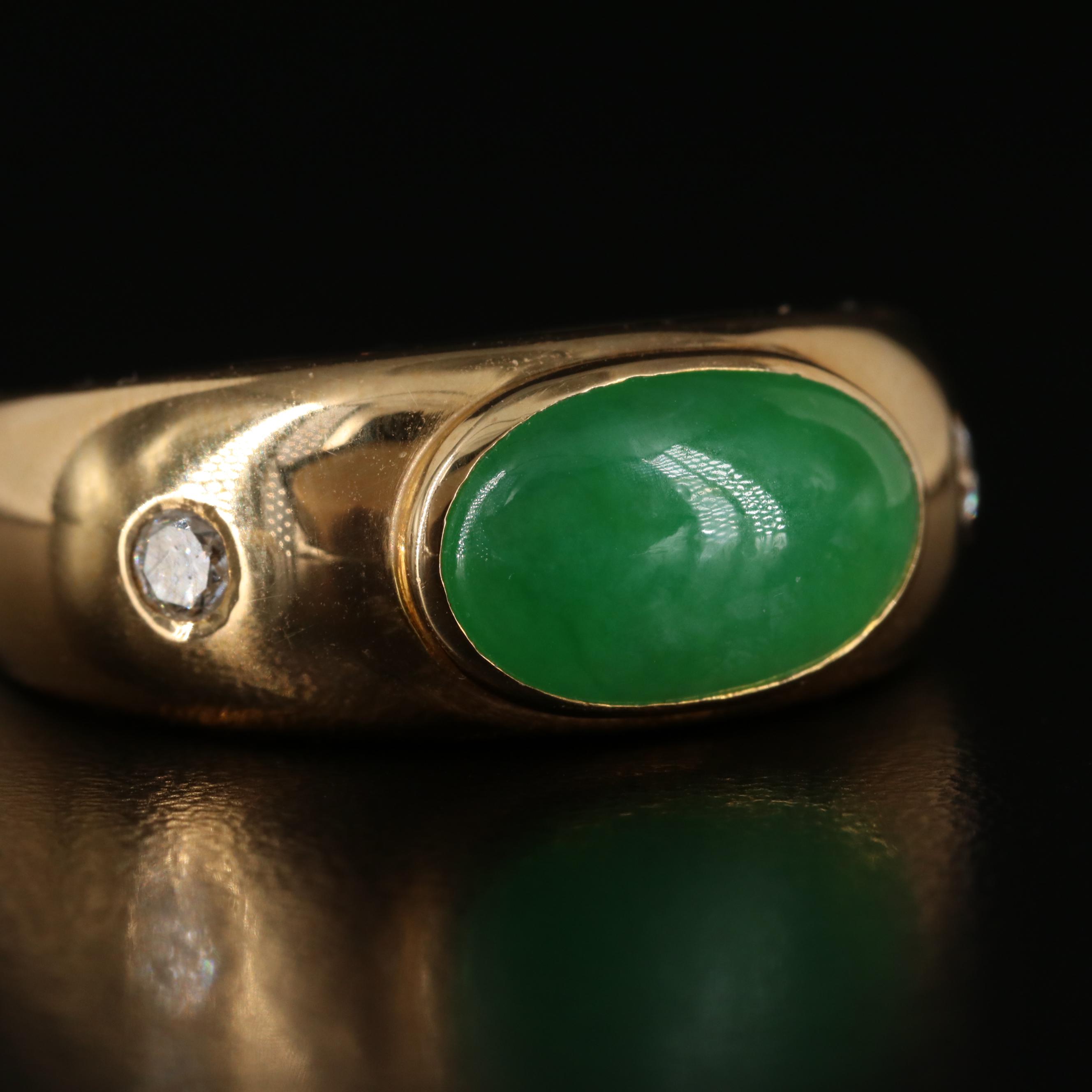 18K Jadeite and Diamond Ring