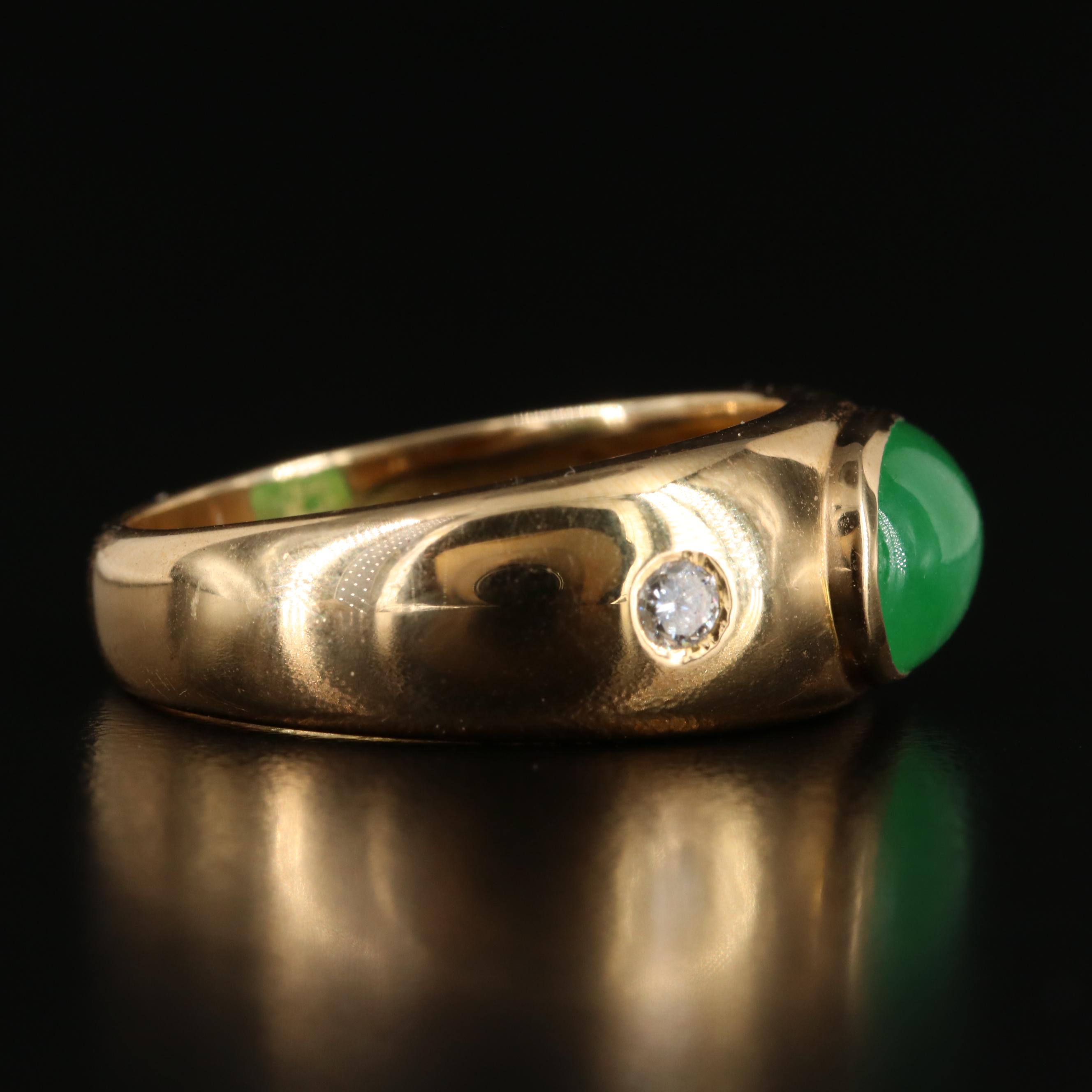 18K Jadeite and Diamond Ring