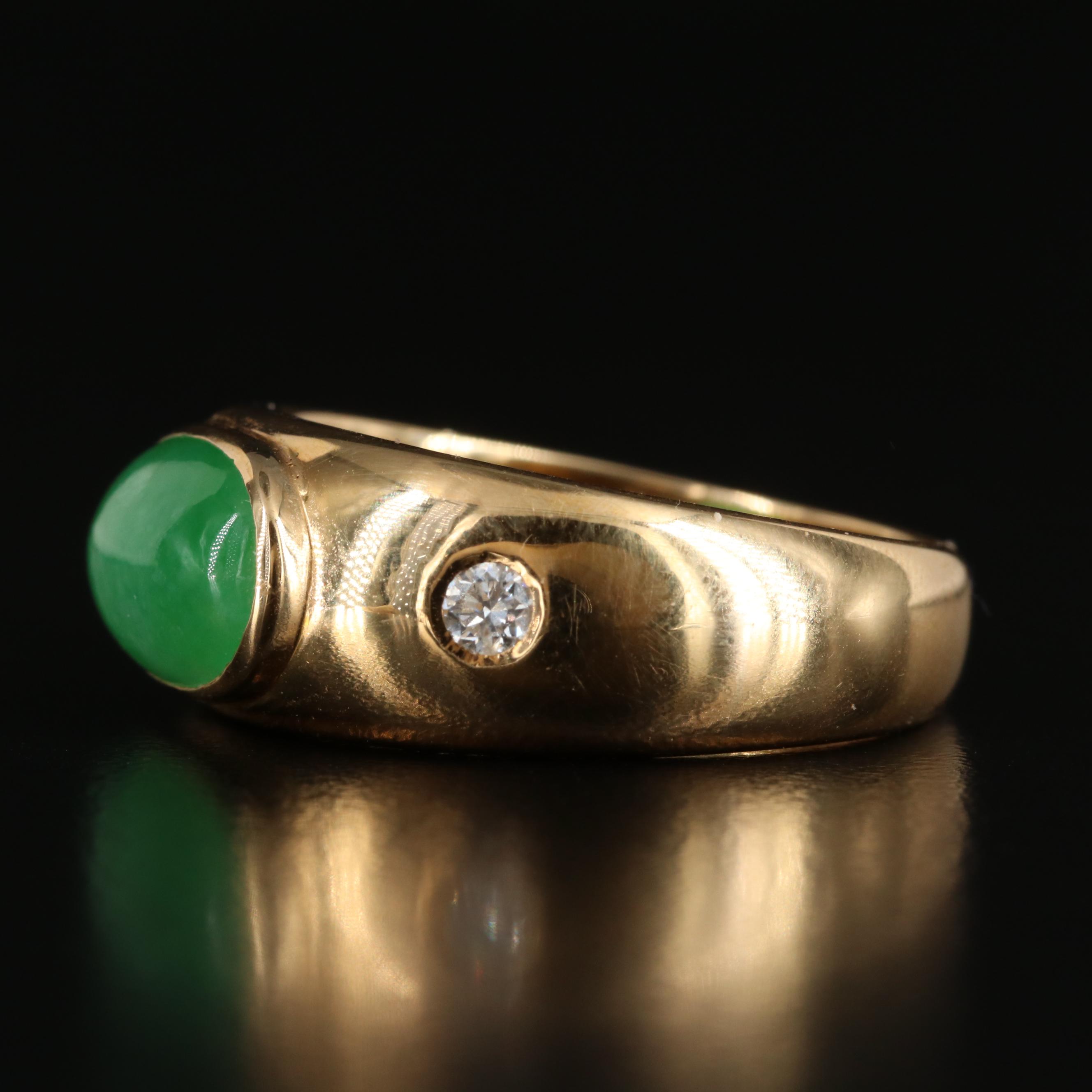18K Jadeite and Diamond Ring