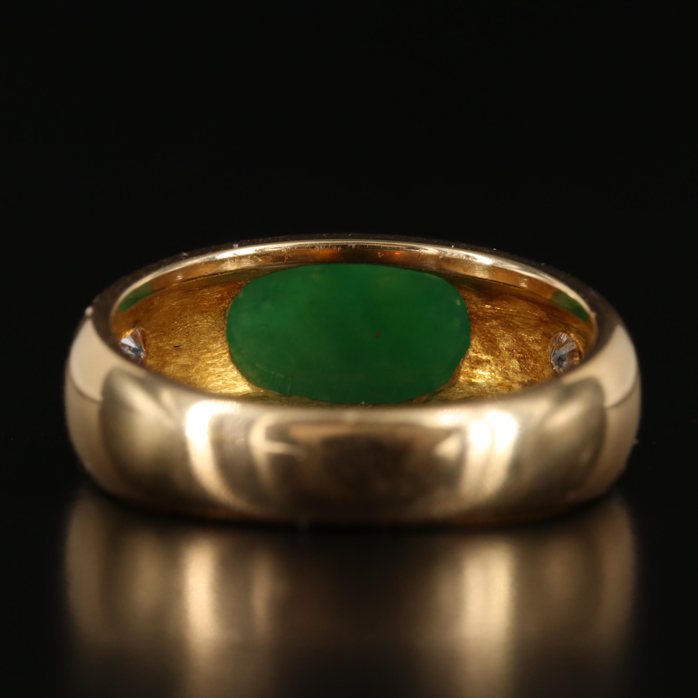 18K Jadeite and Diamond Ring