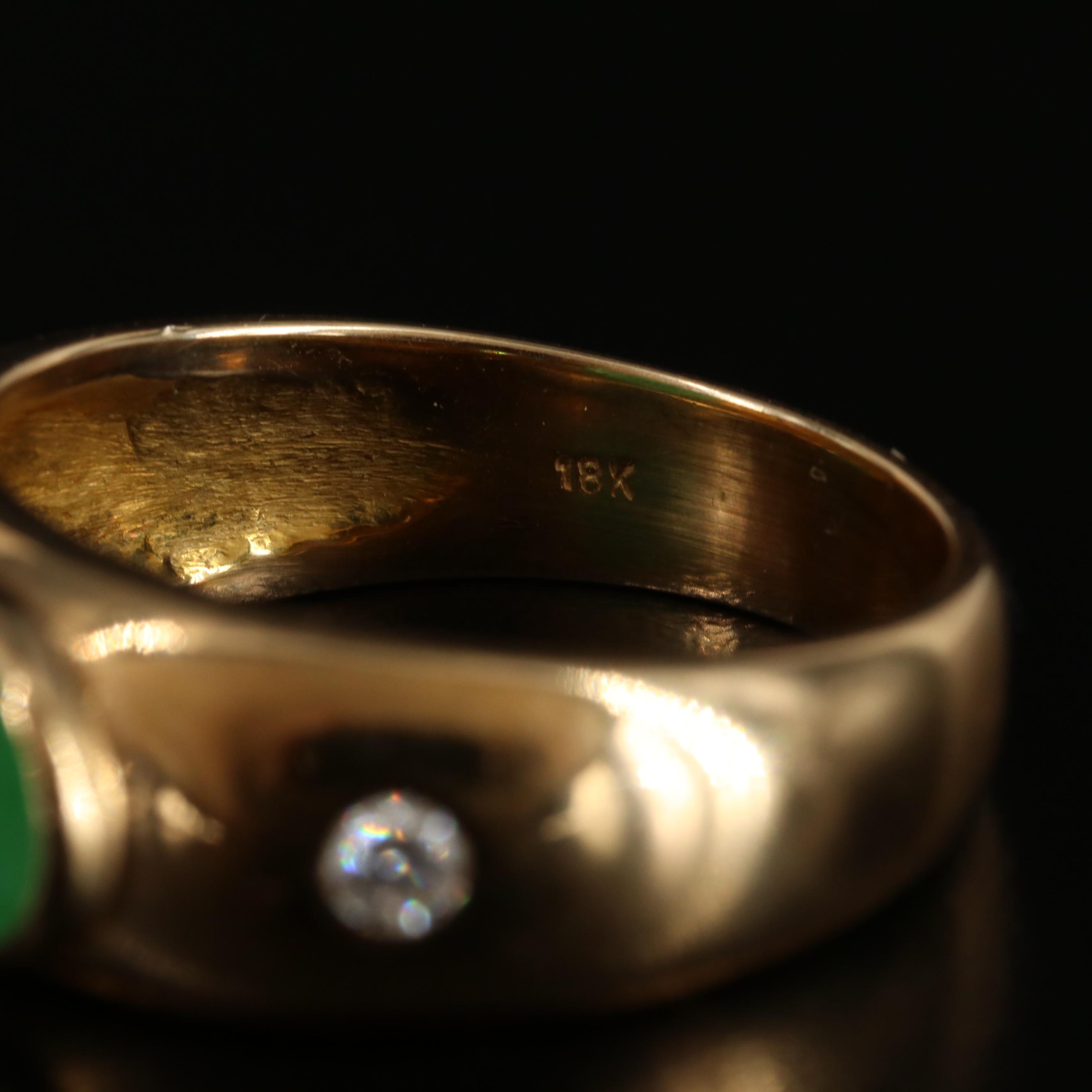 18K Jadeite and Diamond Ring