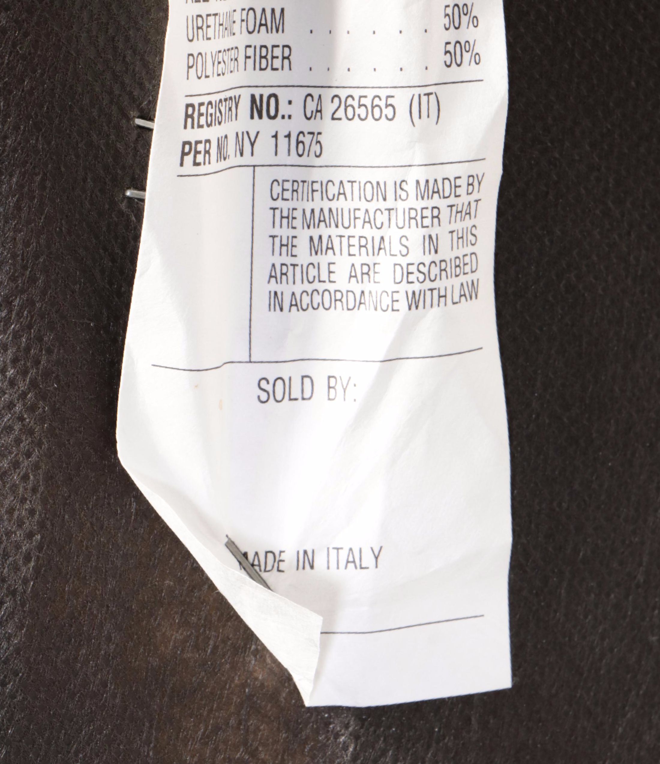 Italian Leather Three-Seat Sofa, Late 20th Century