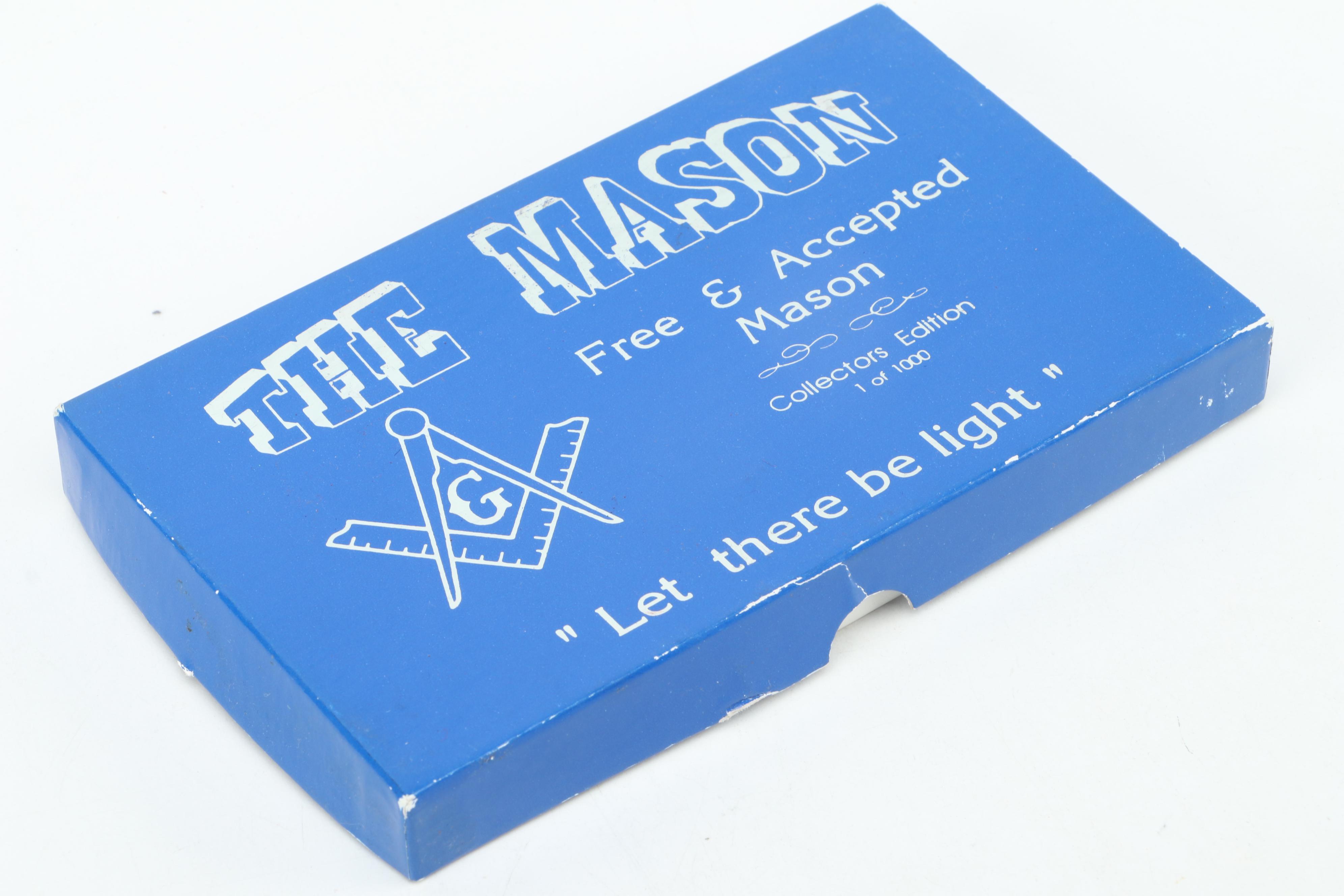 Krementz Masonic Tie Clip with Masonic and Other Pocket Knives