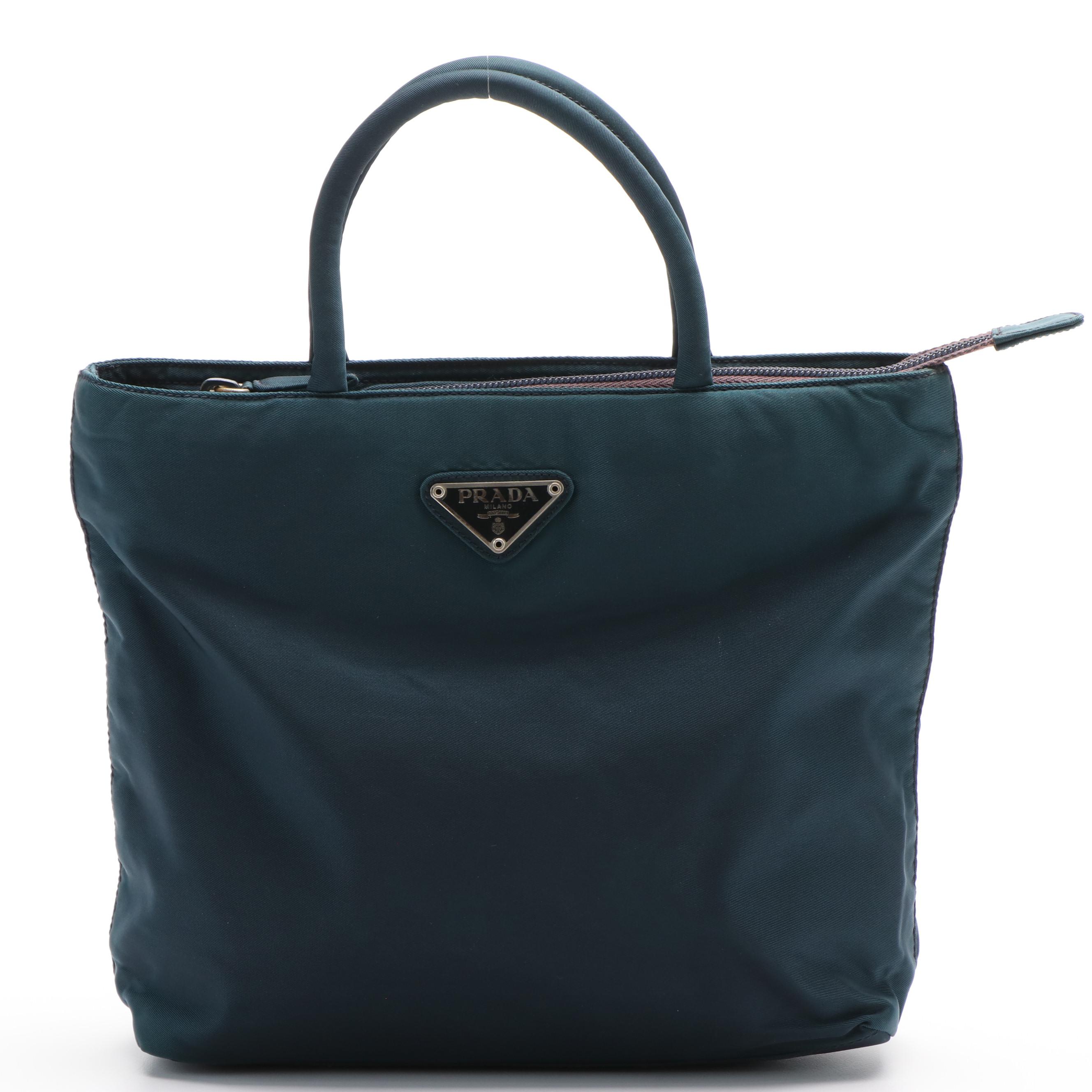 Prada Blue Nylon Handbag