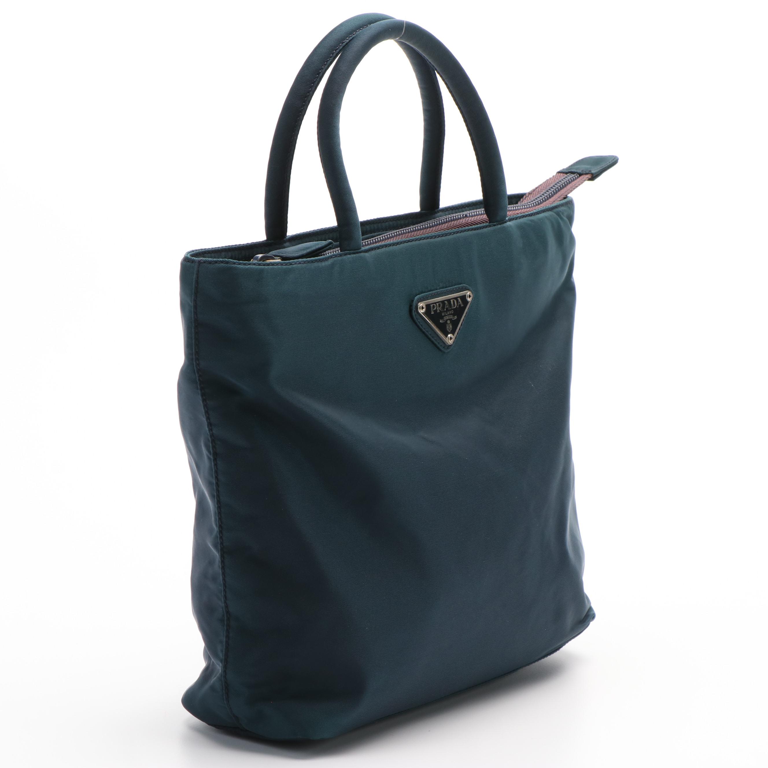 Prada Blue Nylon Handbag