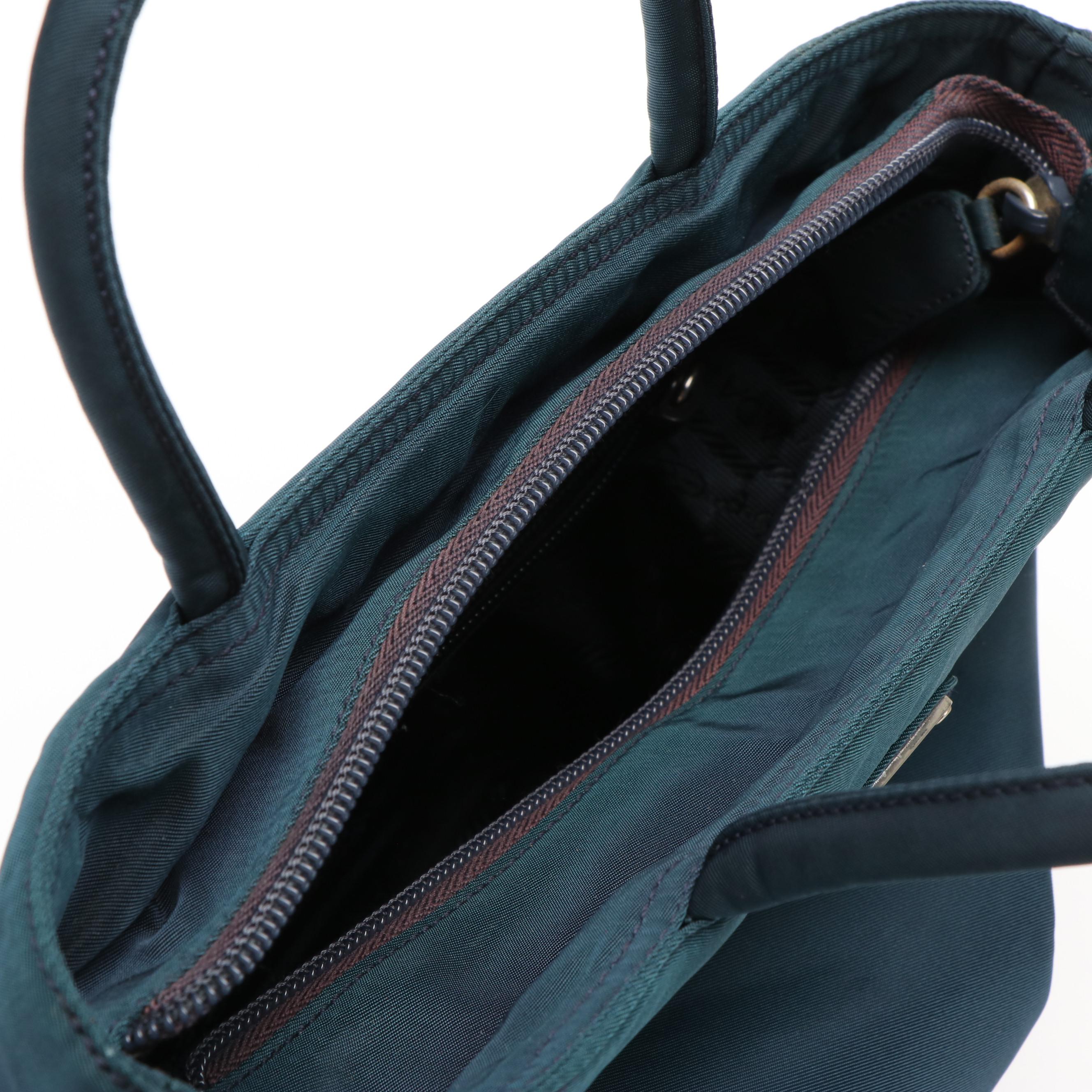 Prada Blue Nylon Handbag