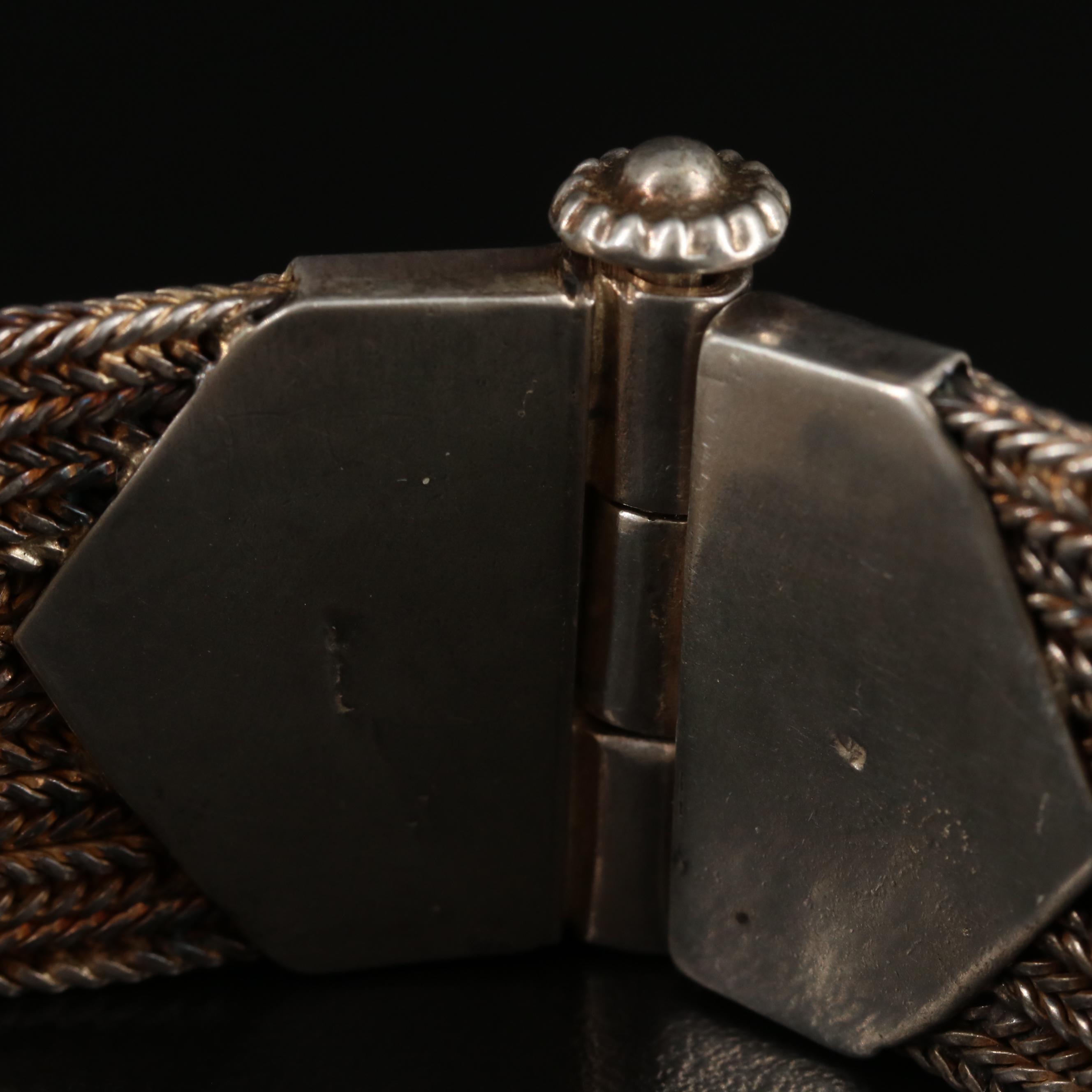 Sterling Gemstone Ephod Bracelet with Foxtail Chains