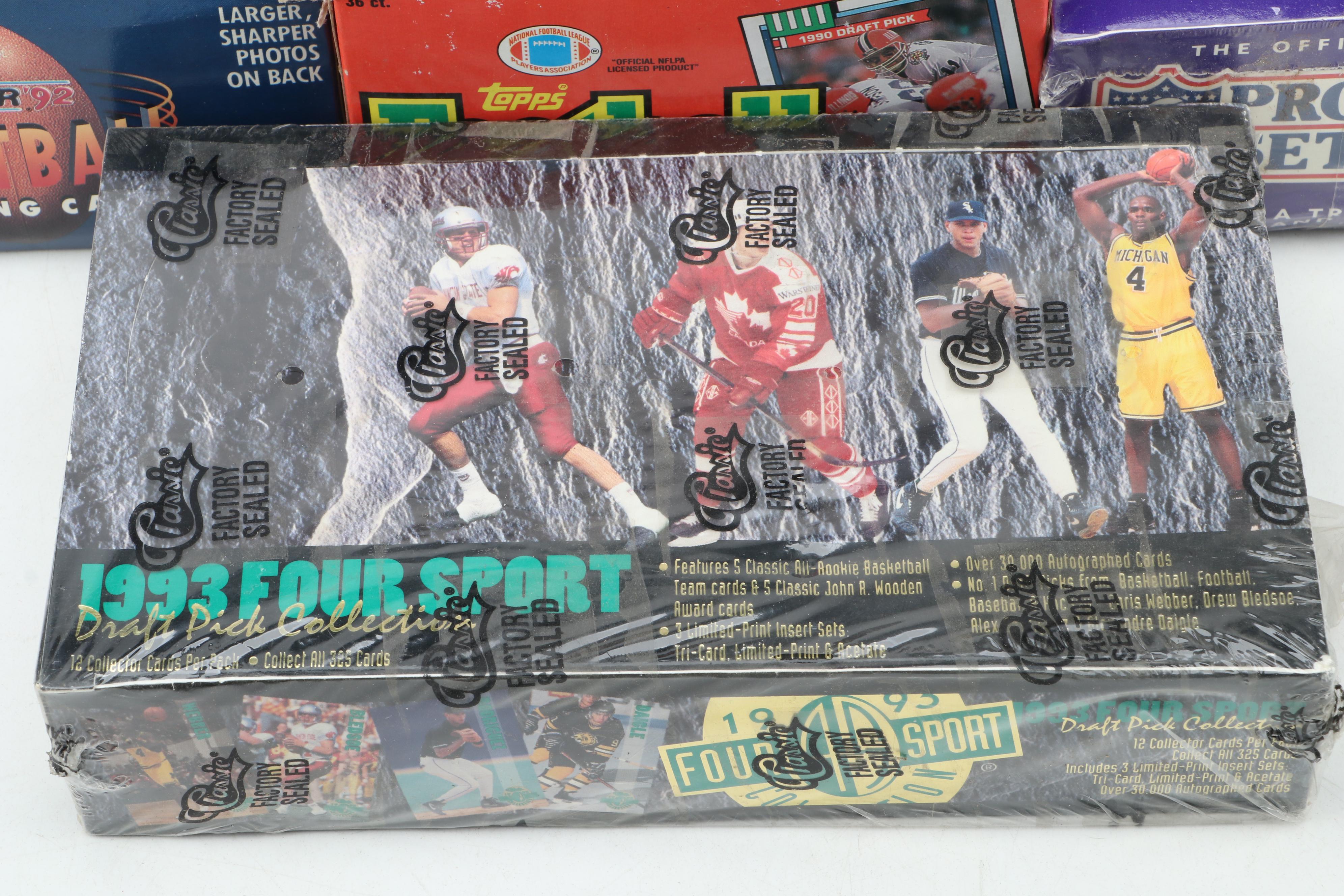 Topps, Fleer, Pro Set, and More Sealed Football Trading Cards, 1990s