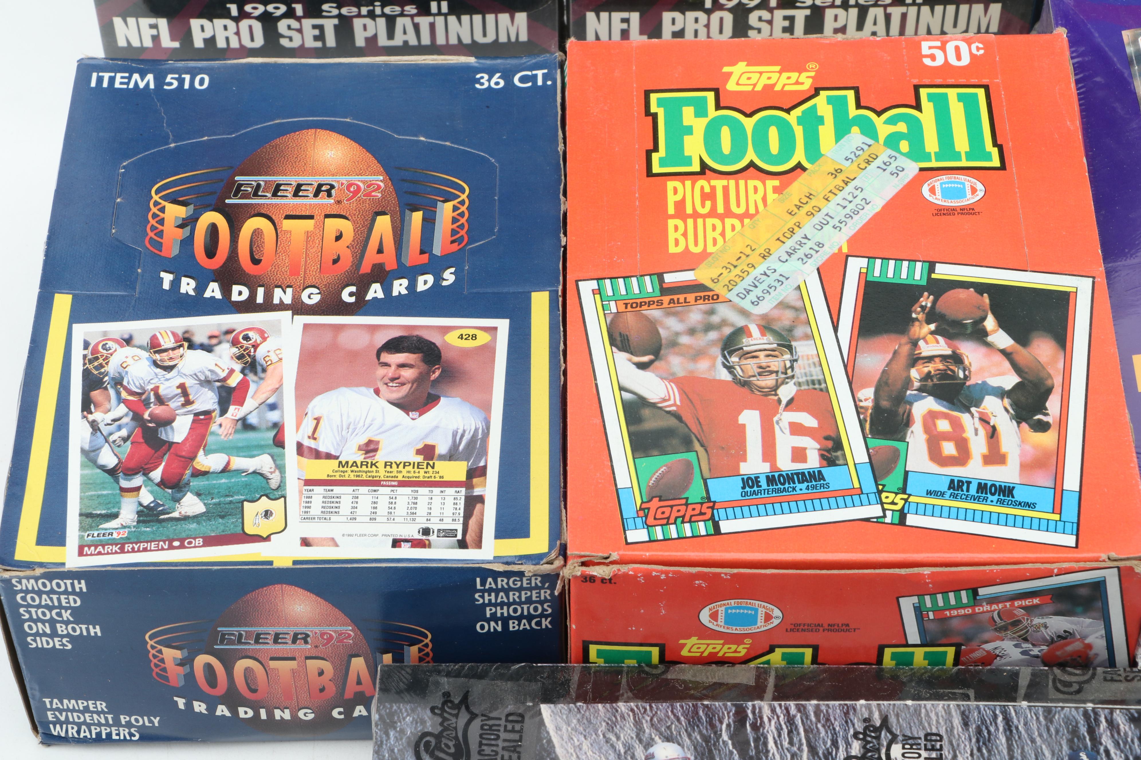 Topps, Fleer, Pro Set, and More Sealed Football Trading Cards, 1990s