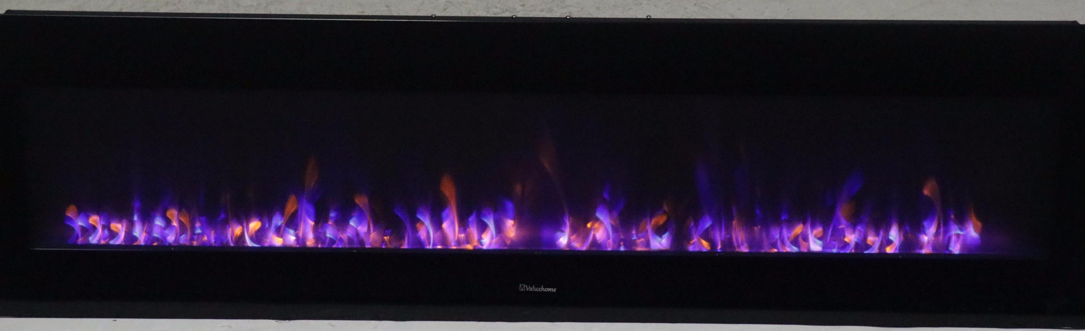 Valuxhome 72" Wall Mounted Electric Fireplace with Remote