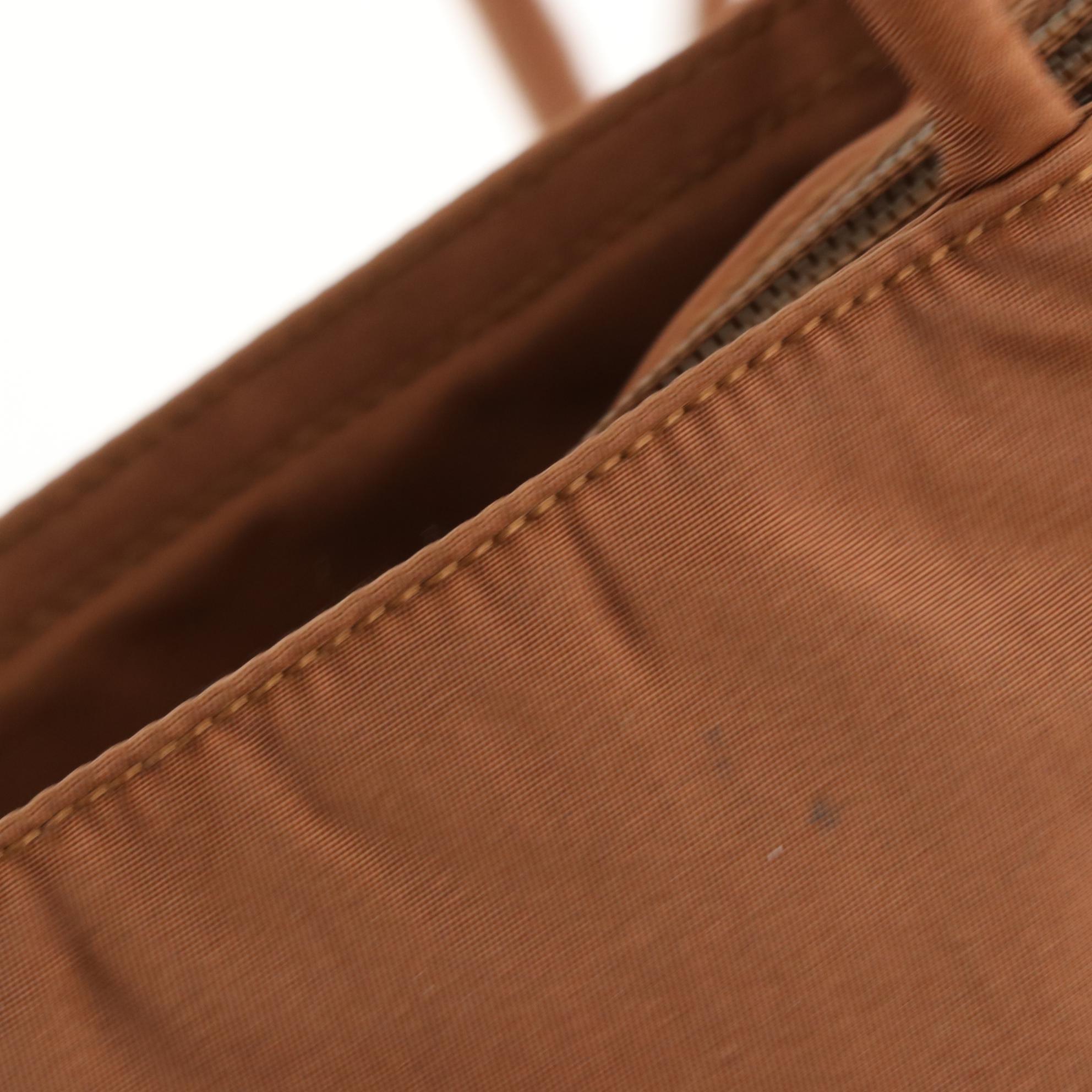 Prada Zippered Shoulder Tote in Brown Tessuto Nylon