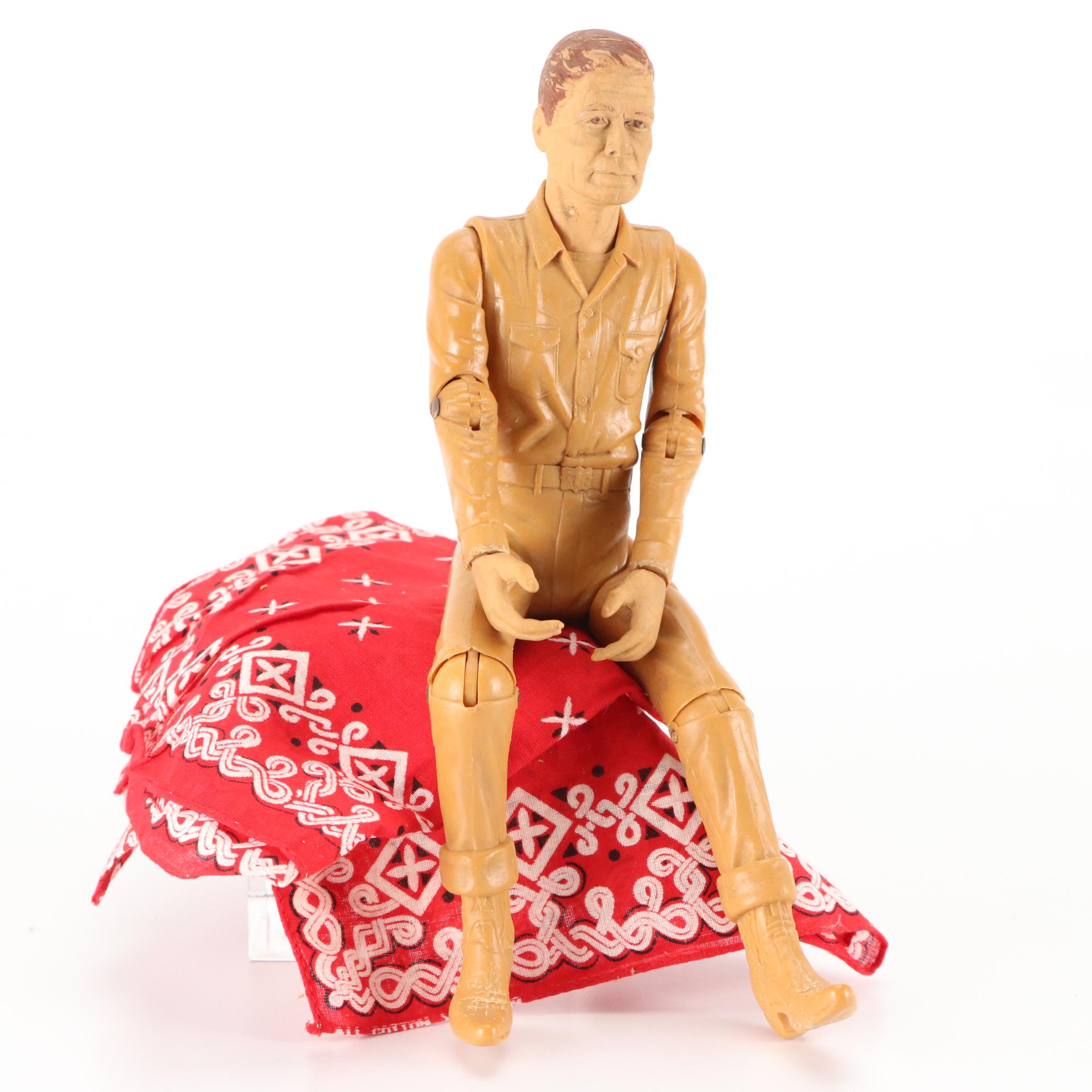 John Wayne Memorabilia with Decorative Whip, Red Bandana and Tokens