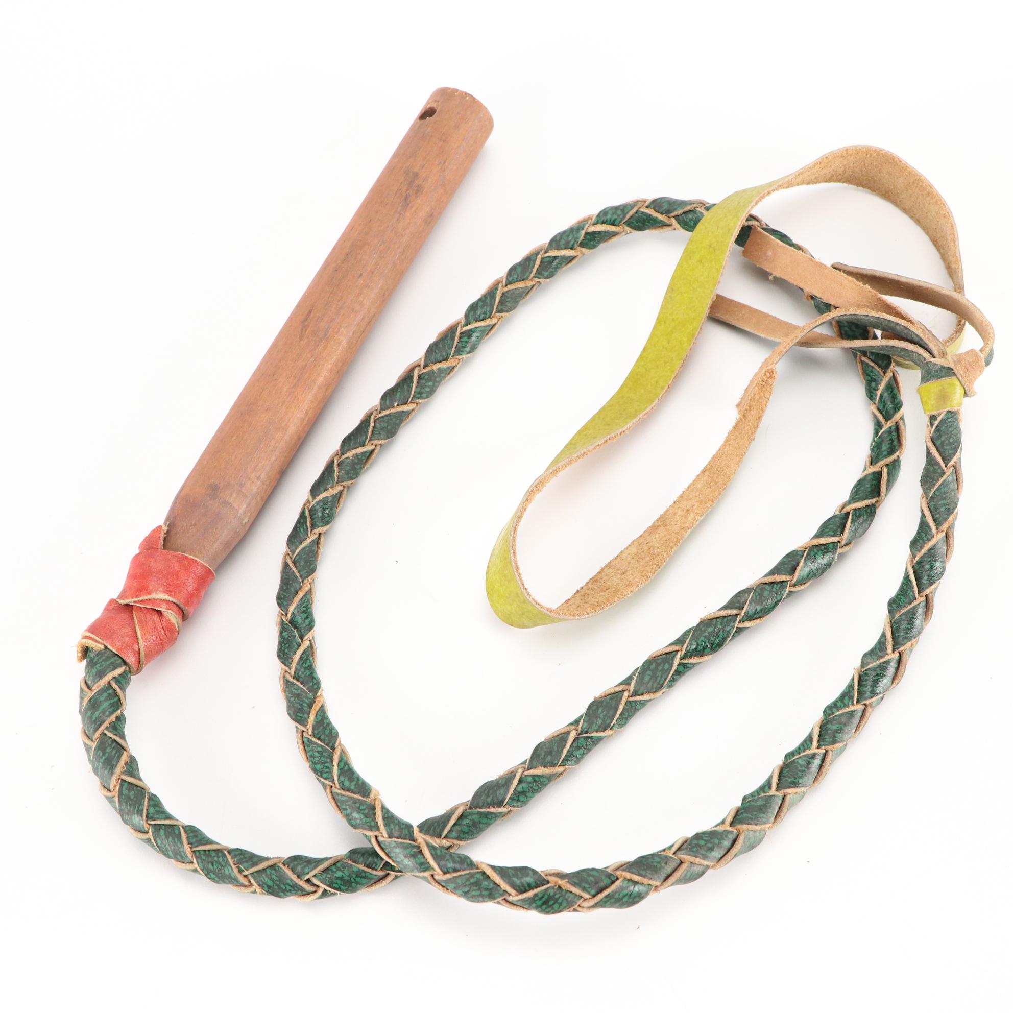 John Wayne Memorabilia with Decorative Whip, Red Bandana and Tokens