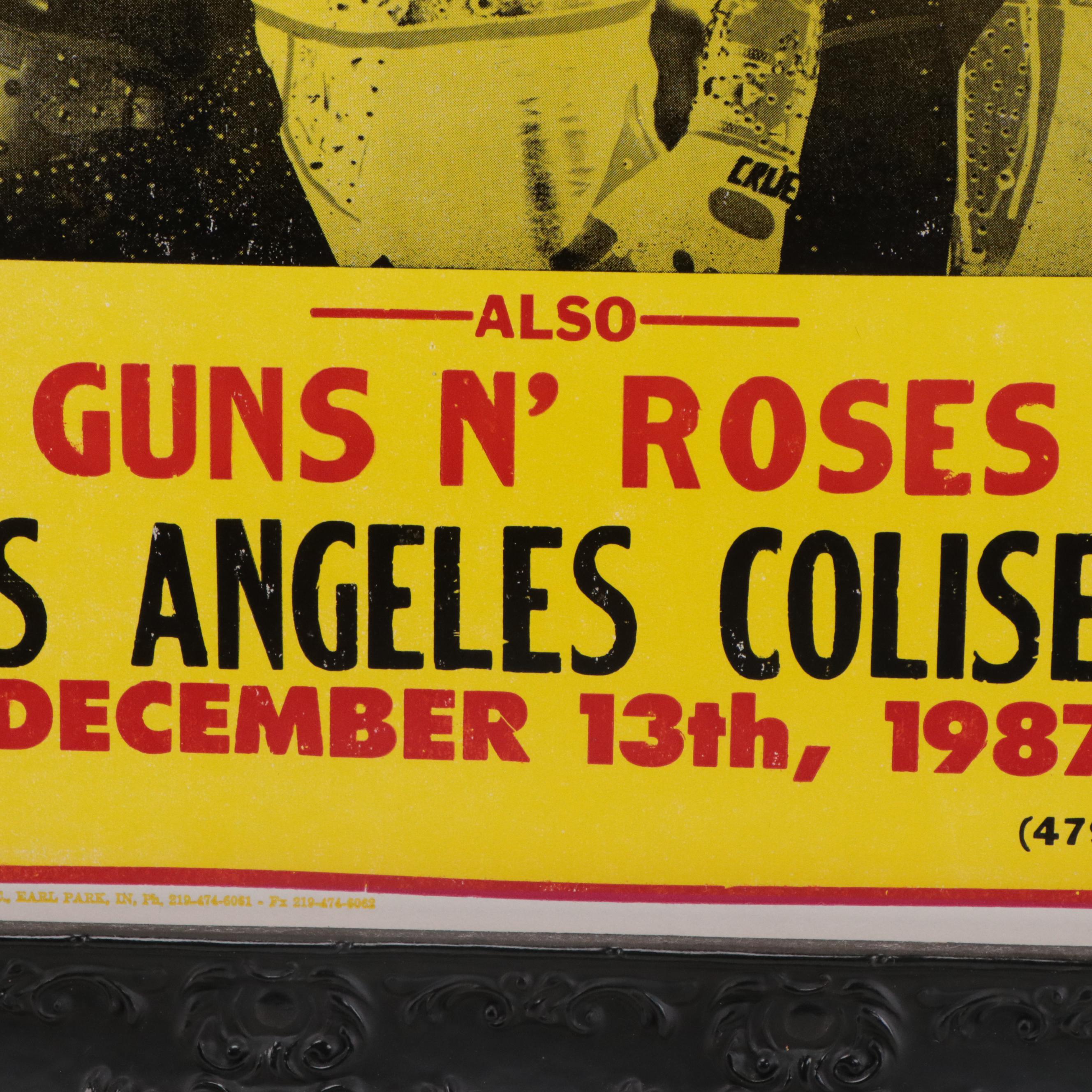 Motley Crue With Guns N' Roses "Girls Girls Girls" Tour Concert Poster, 1987