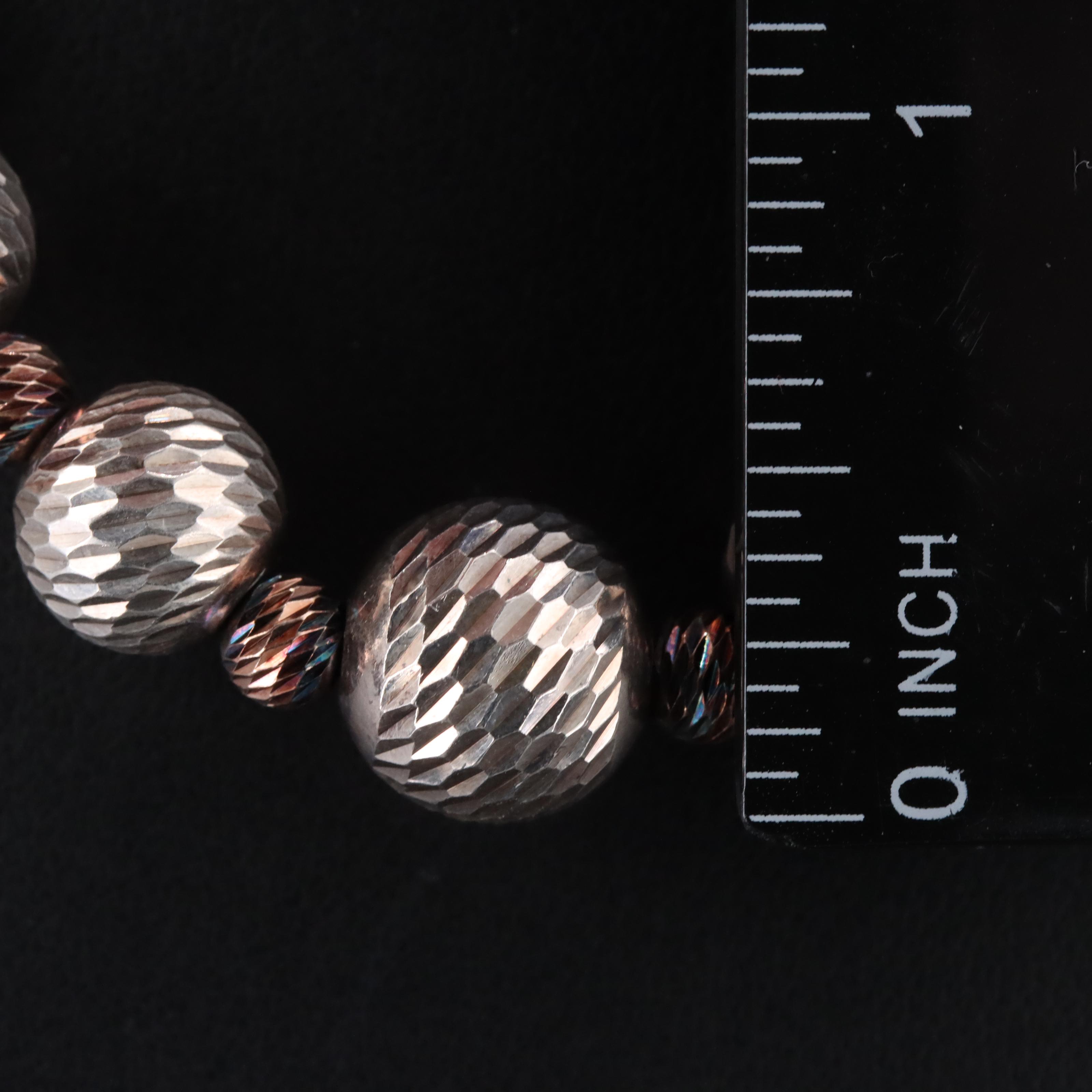 Dyadema Sterling Graduated Bead Bolo Necklace