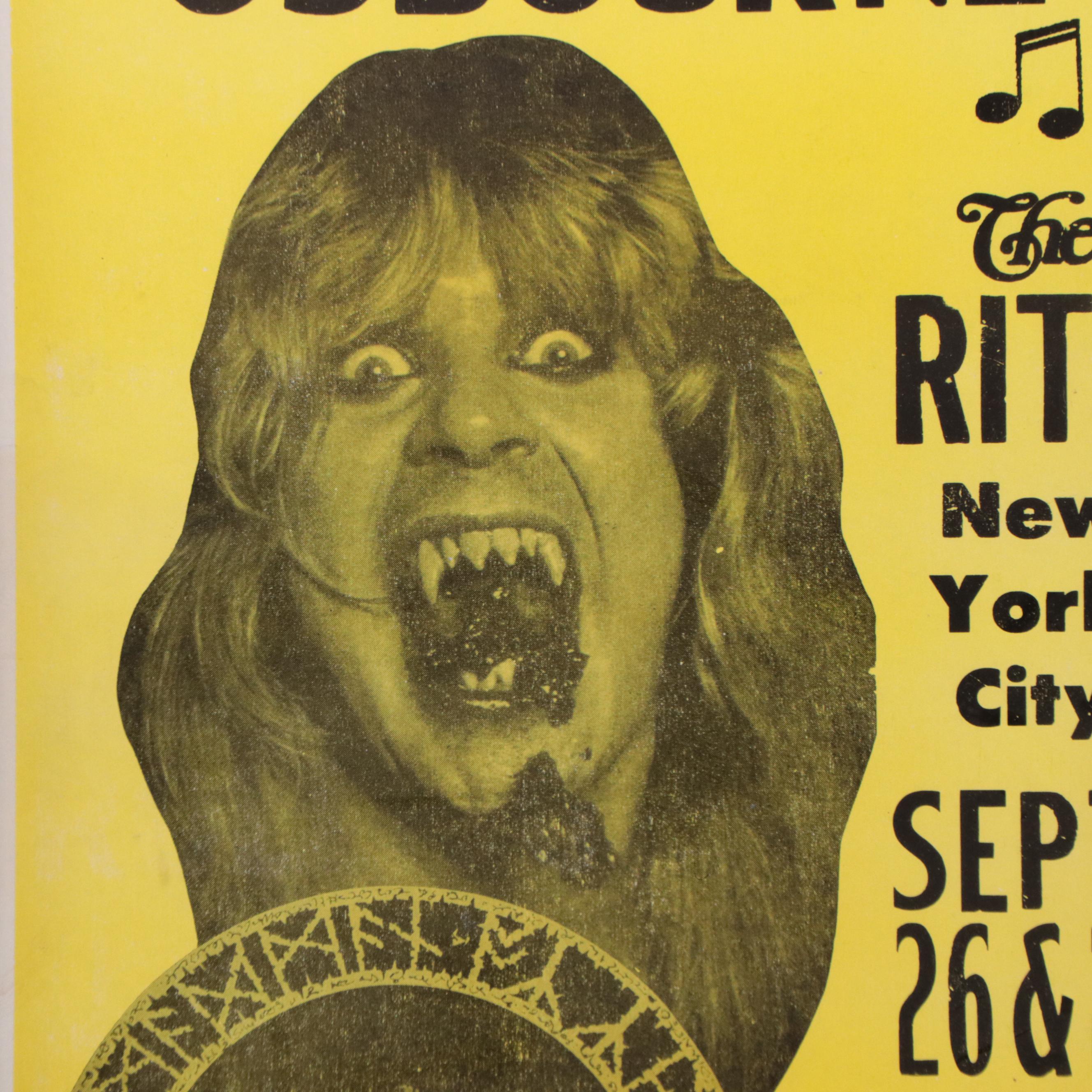Ozzy Osbourne Concert Poster, 1982