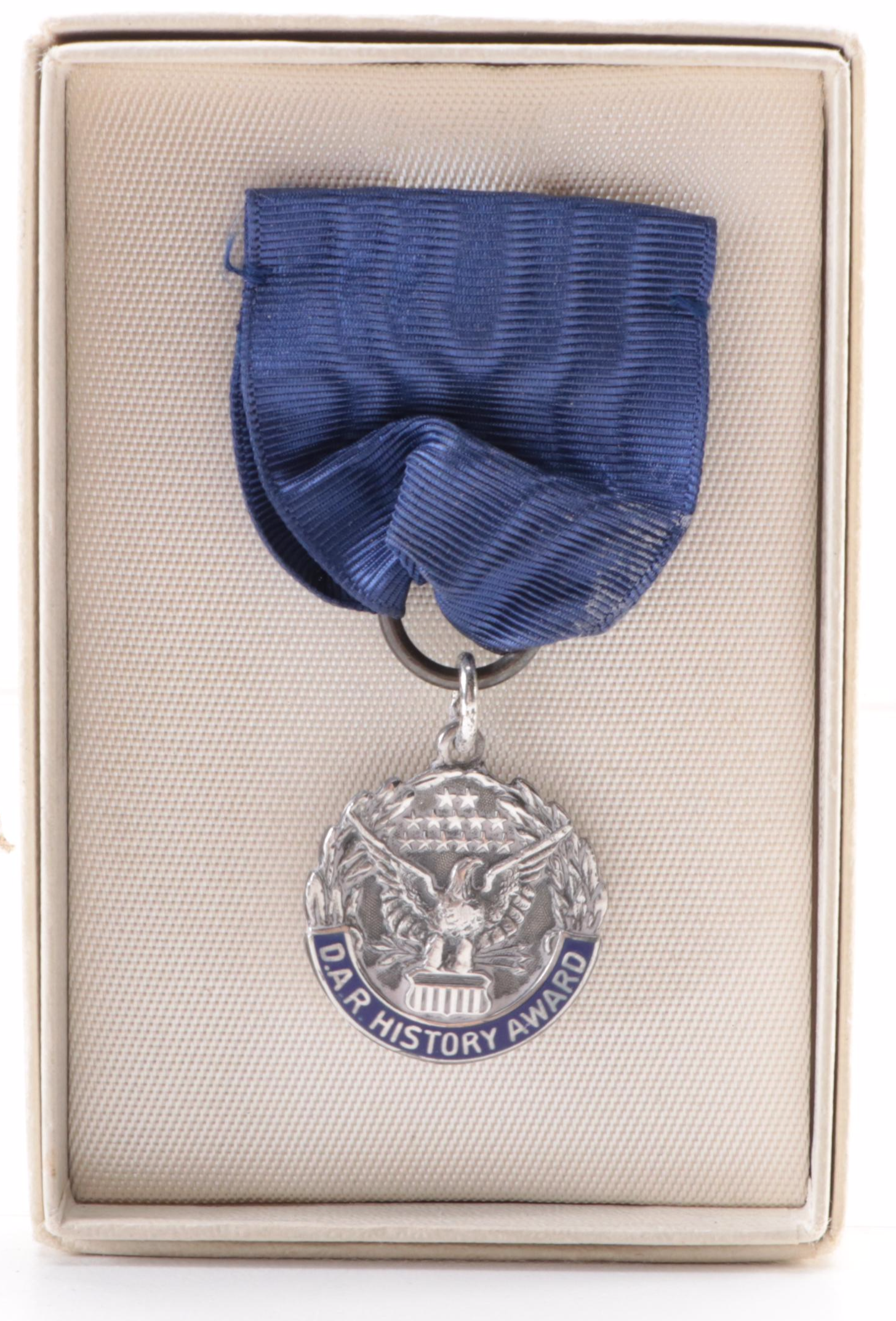 D.A.R. Sterling Silver Award Pin and Writing Instruments with Accessories