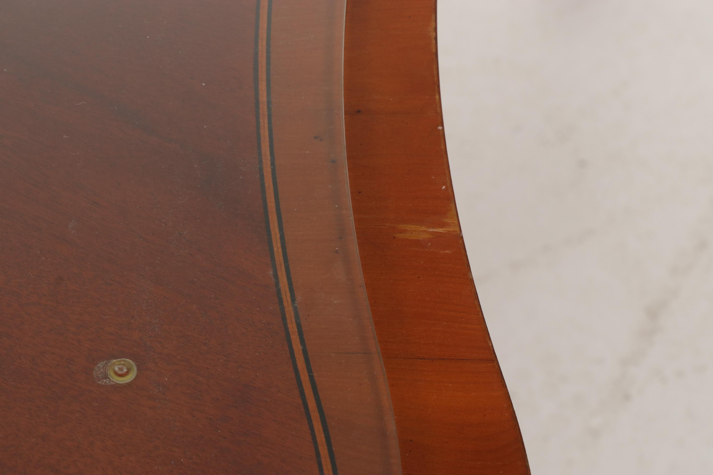 Hekman Hepplewhite Style Mahogany Kidney Shaped Desk with Fan Inlay