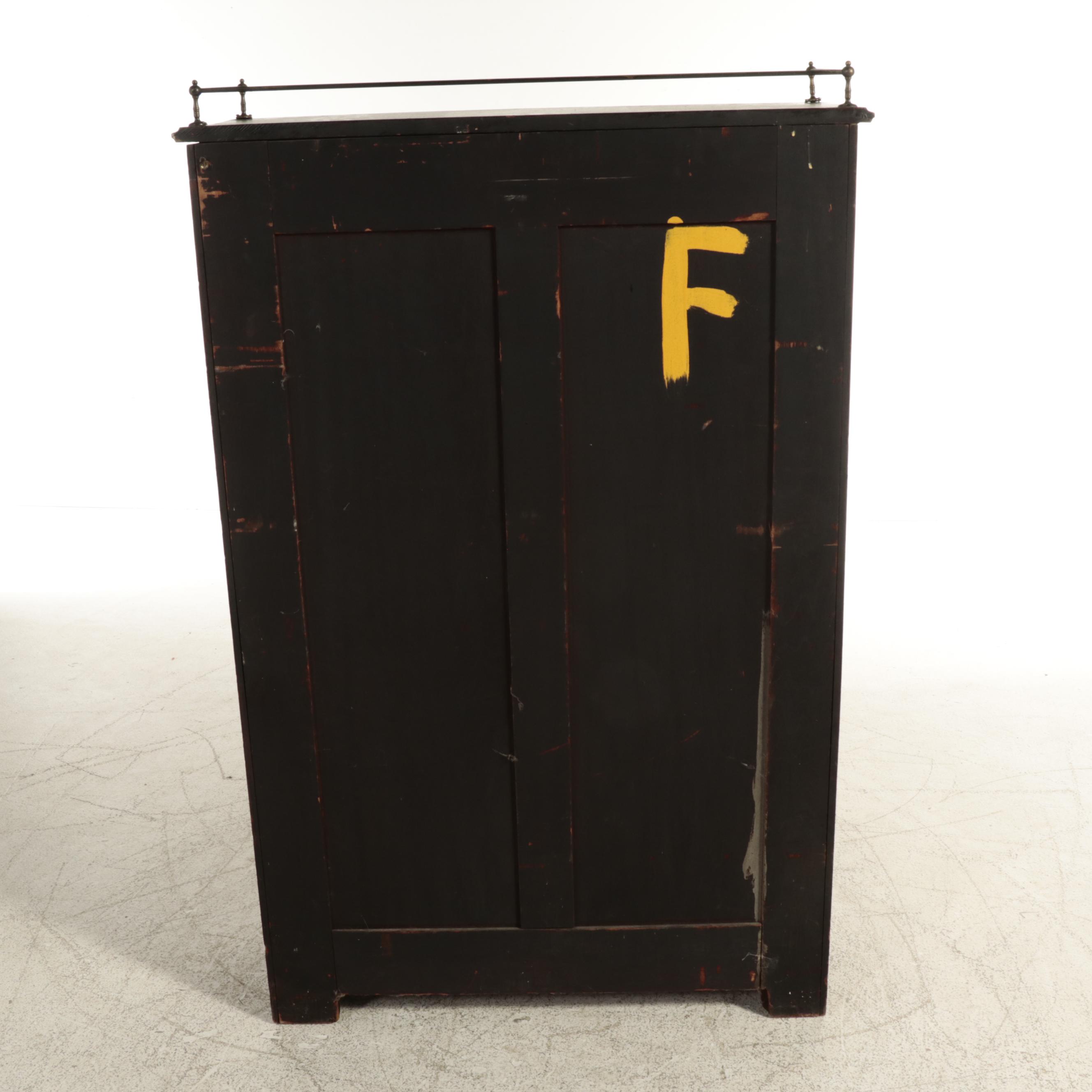 Victorian Glass Front Bookcase with Gallery Rail, Late 19th/ Early 20th Century