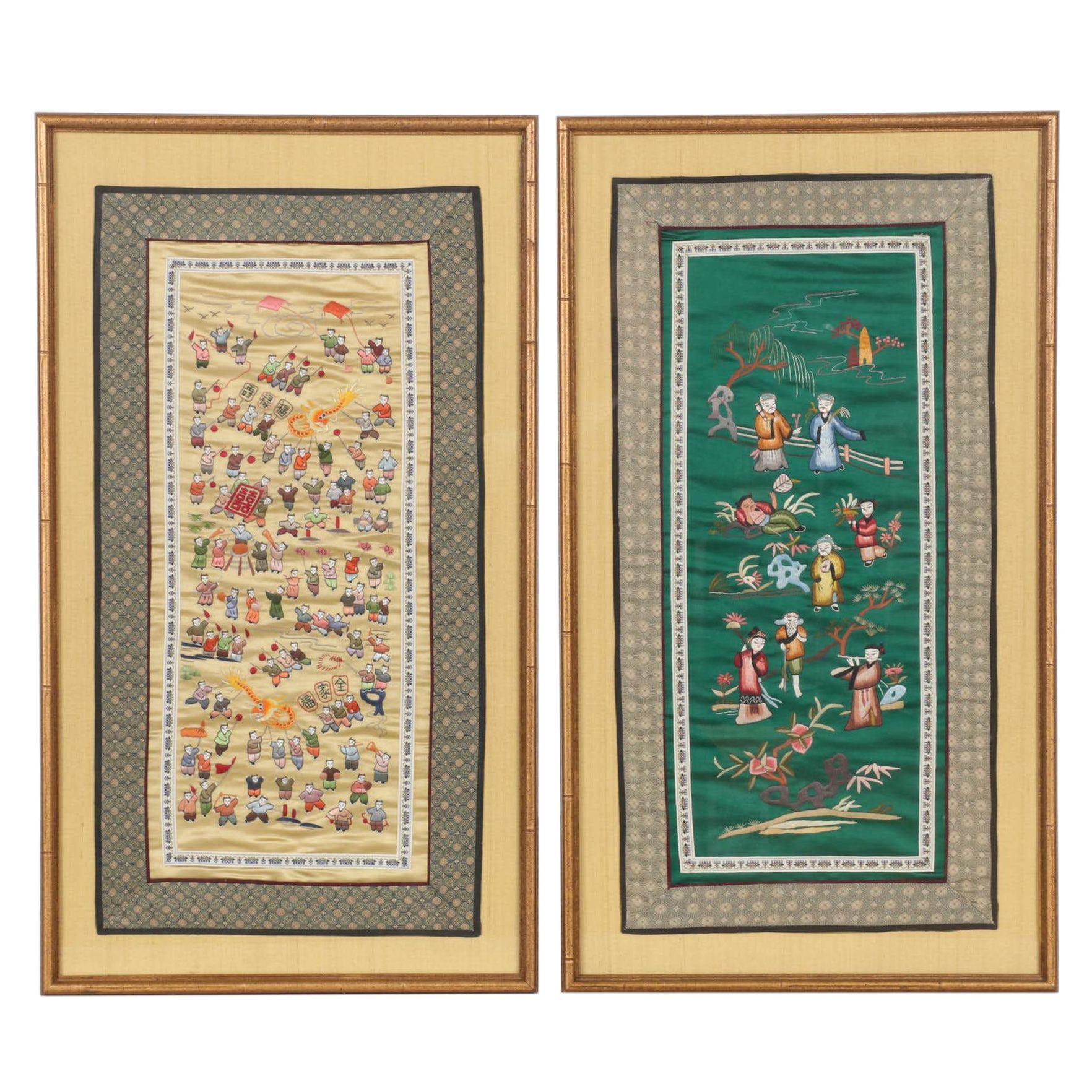 Chinese Silk Embroidery Panels